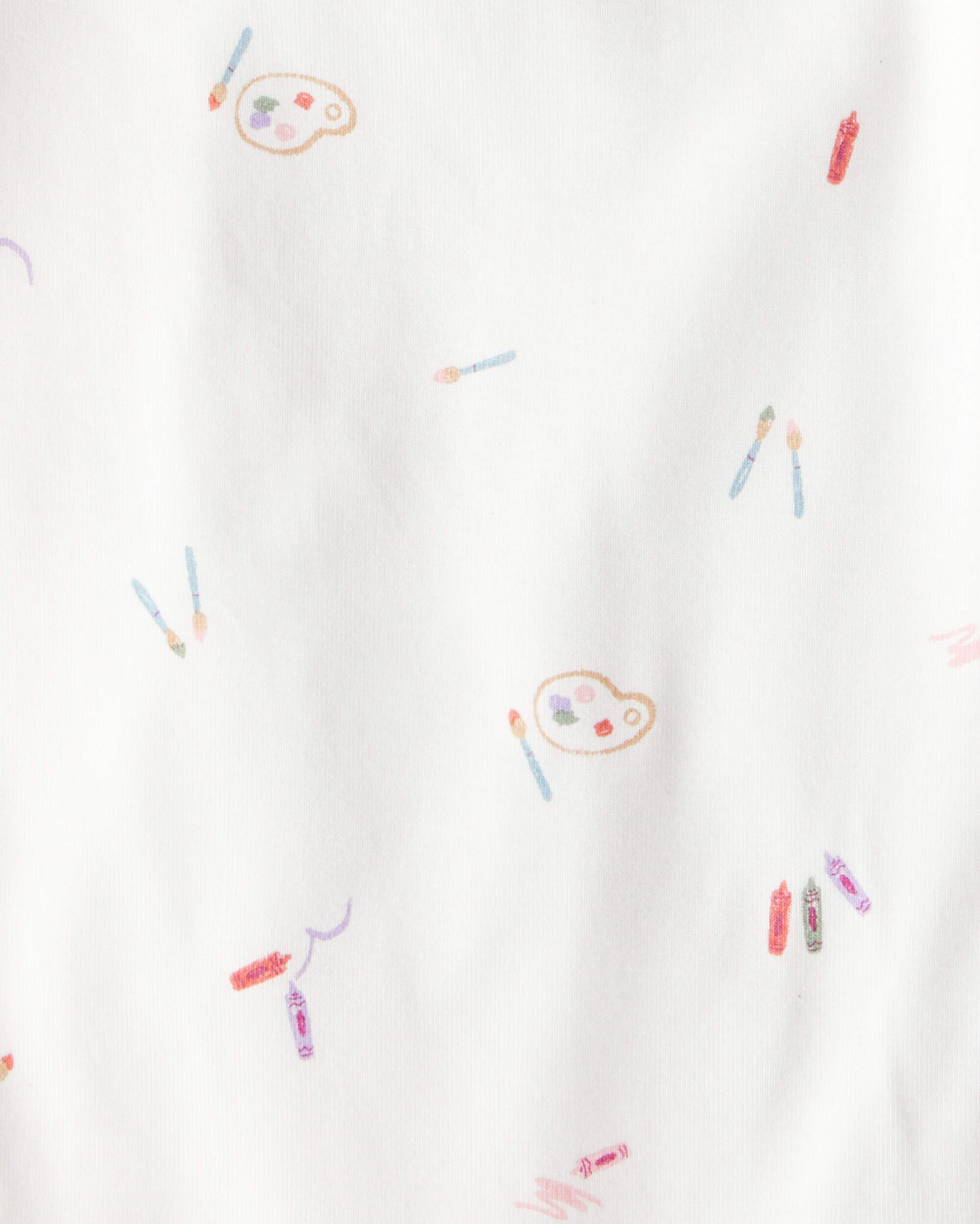 Baby Girl Paint Print PurelySoft Long-Sleeve Multipack Bodysuits - White/Purple