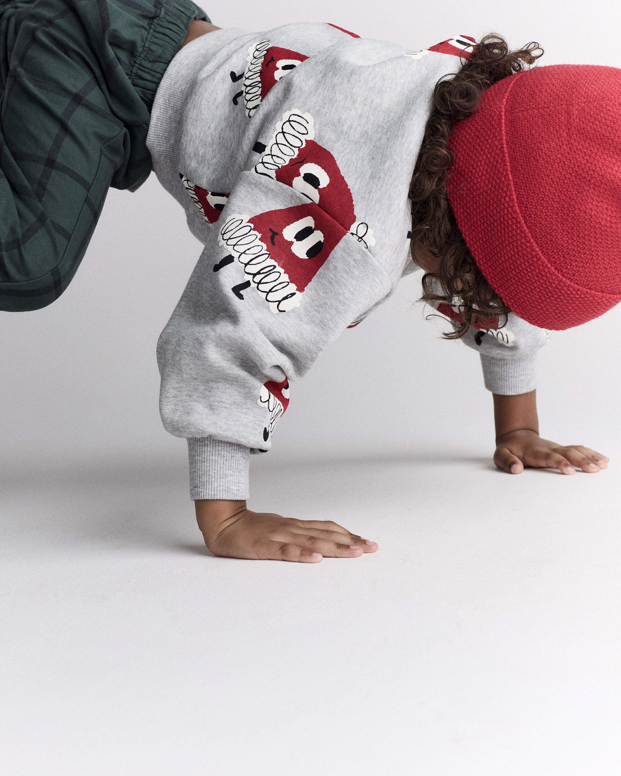 Toddler Santa Hat Dolman-Sleeve Sweatshirt - Heather Grey