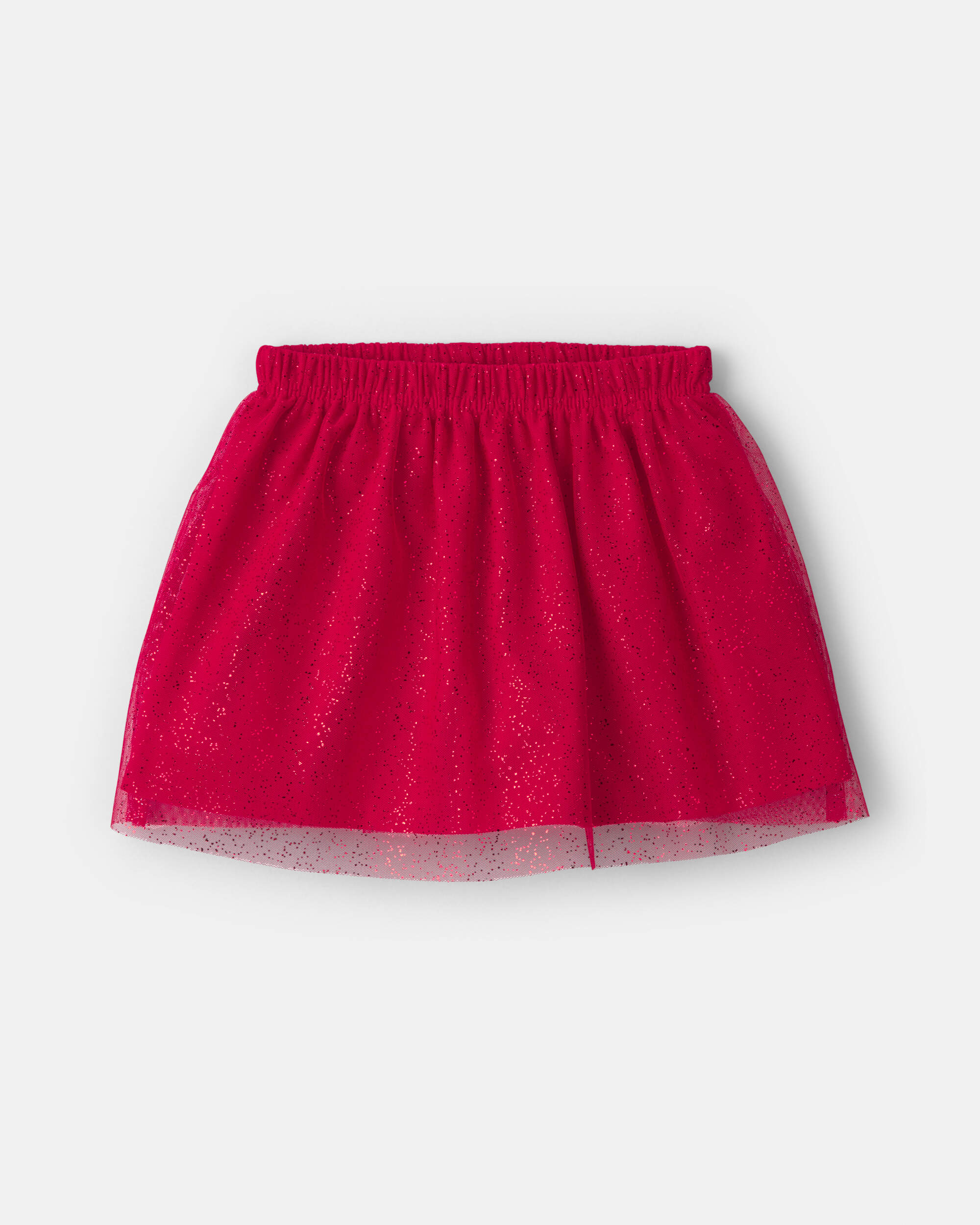 Girls Tulle Bow Fleece Long-Sleeve Top & Skort Set - Cream/Red