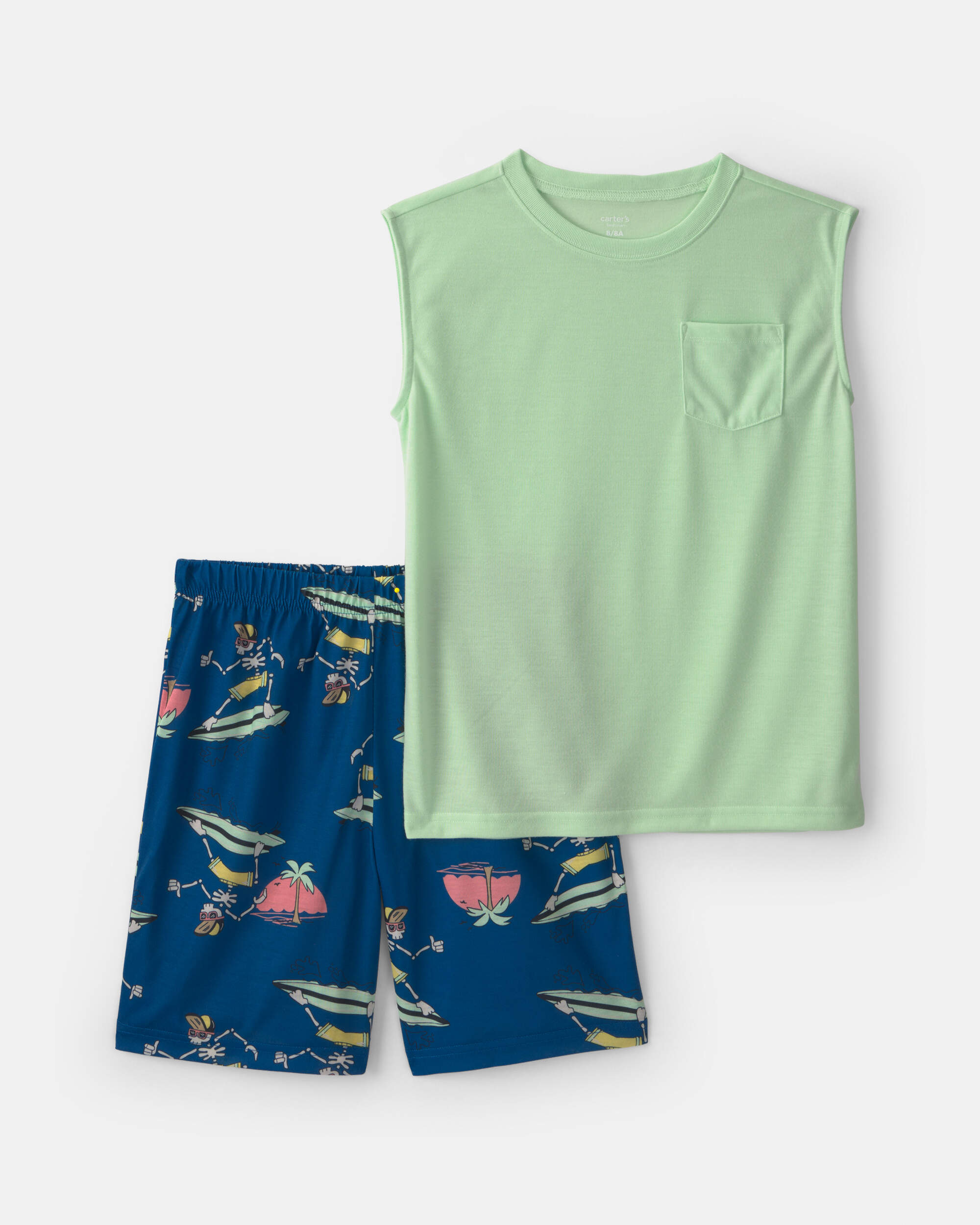 Boys 2-Piece Skeleton Short-Sleeve pyjama Set