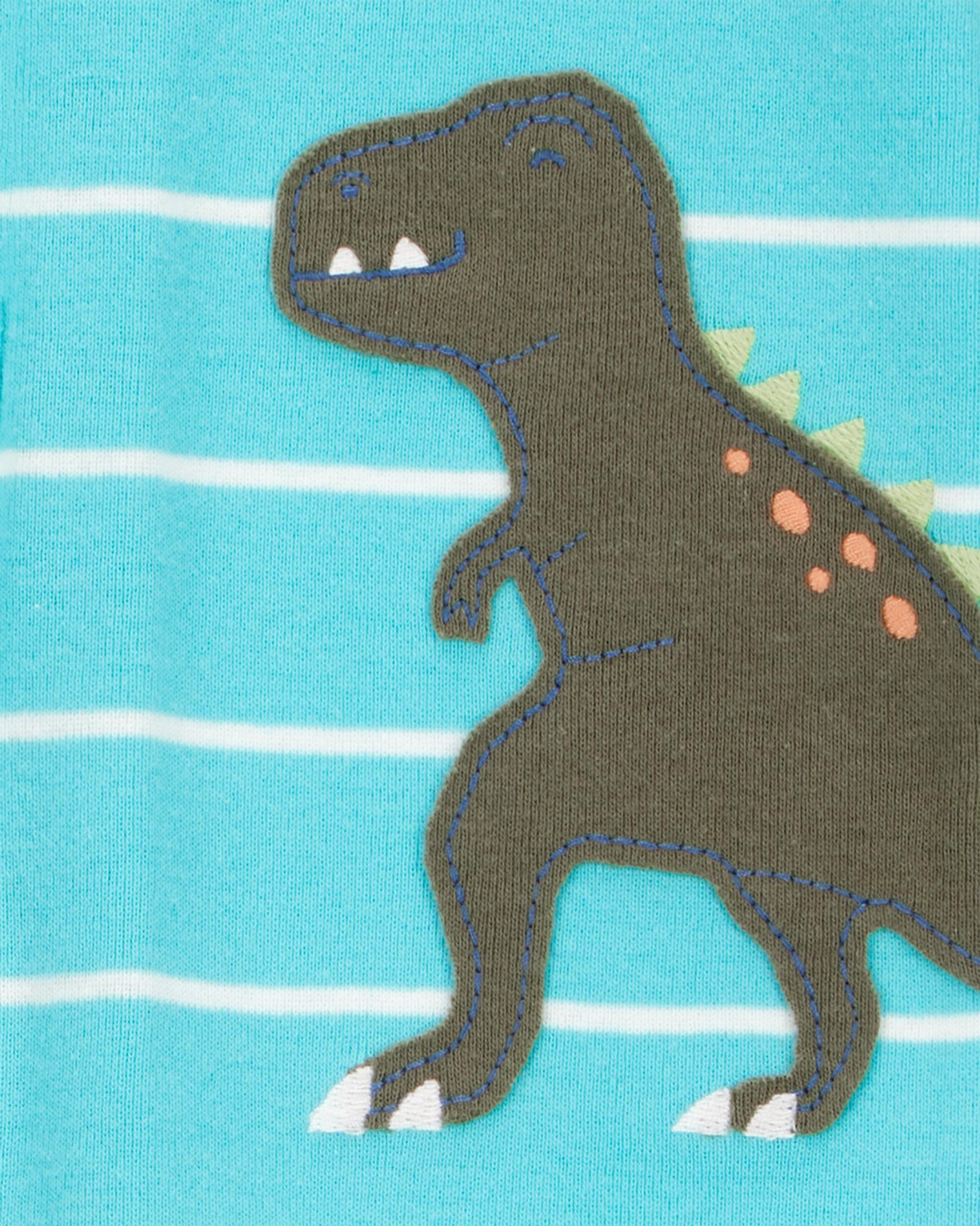 Baby Boy 1-Piece Striped Dinosaur 100% Snug Fit Cotton Footless Pyjamas