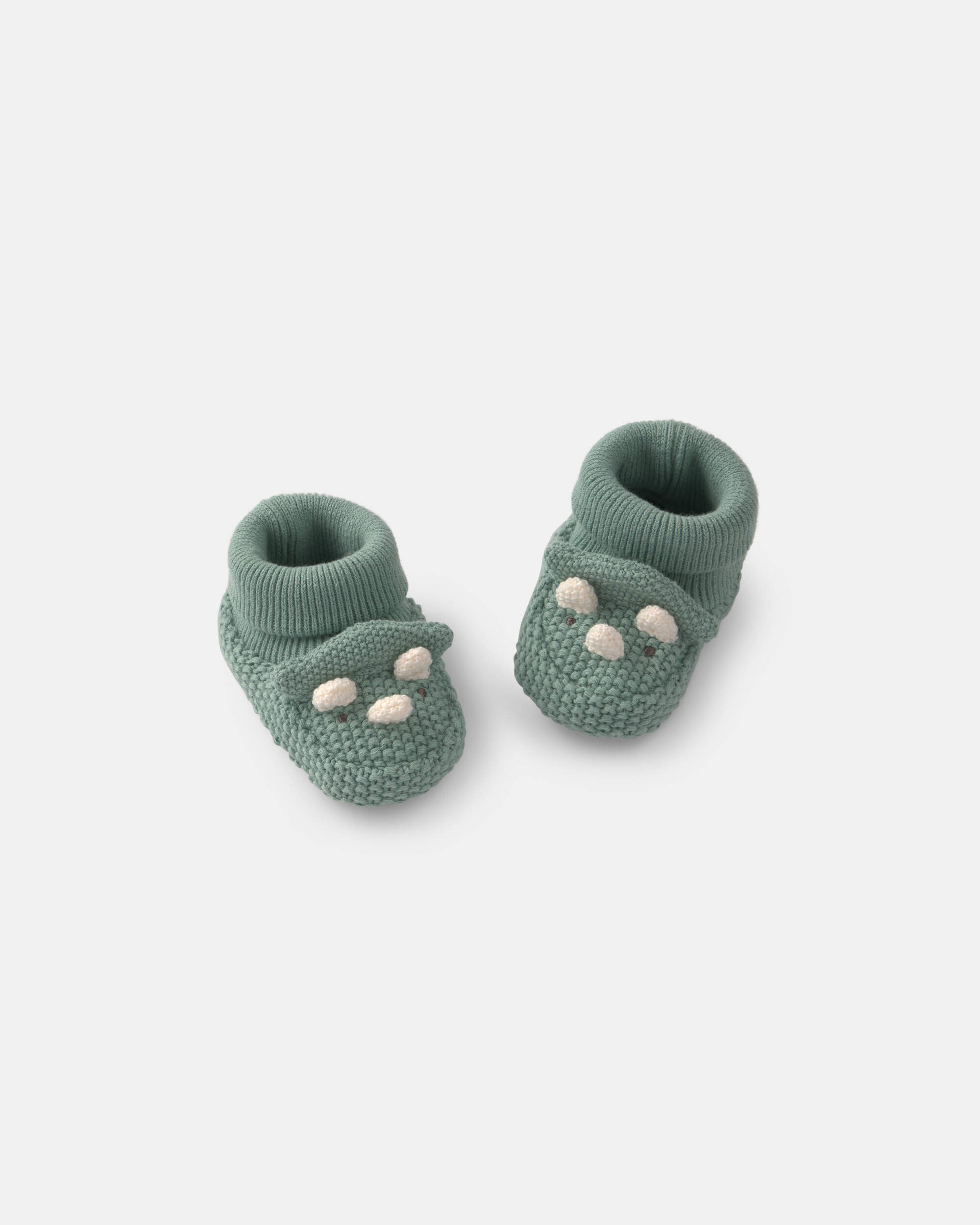 Baby Boy Dinosaur Baby Booties - Green