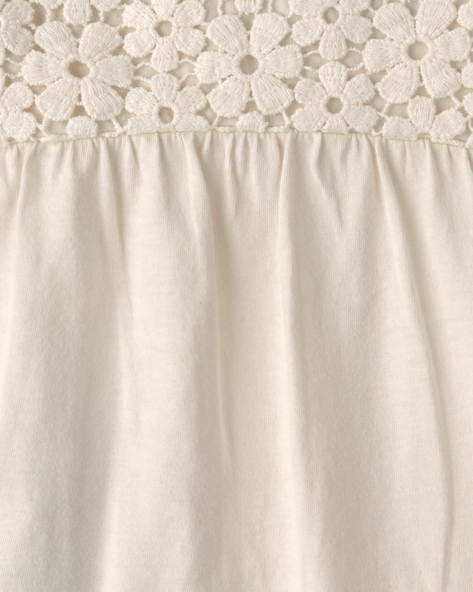 Baby Girl 2-Piece Eyelet Bodysuit & Pant Set - Cream/Blue