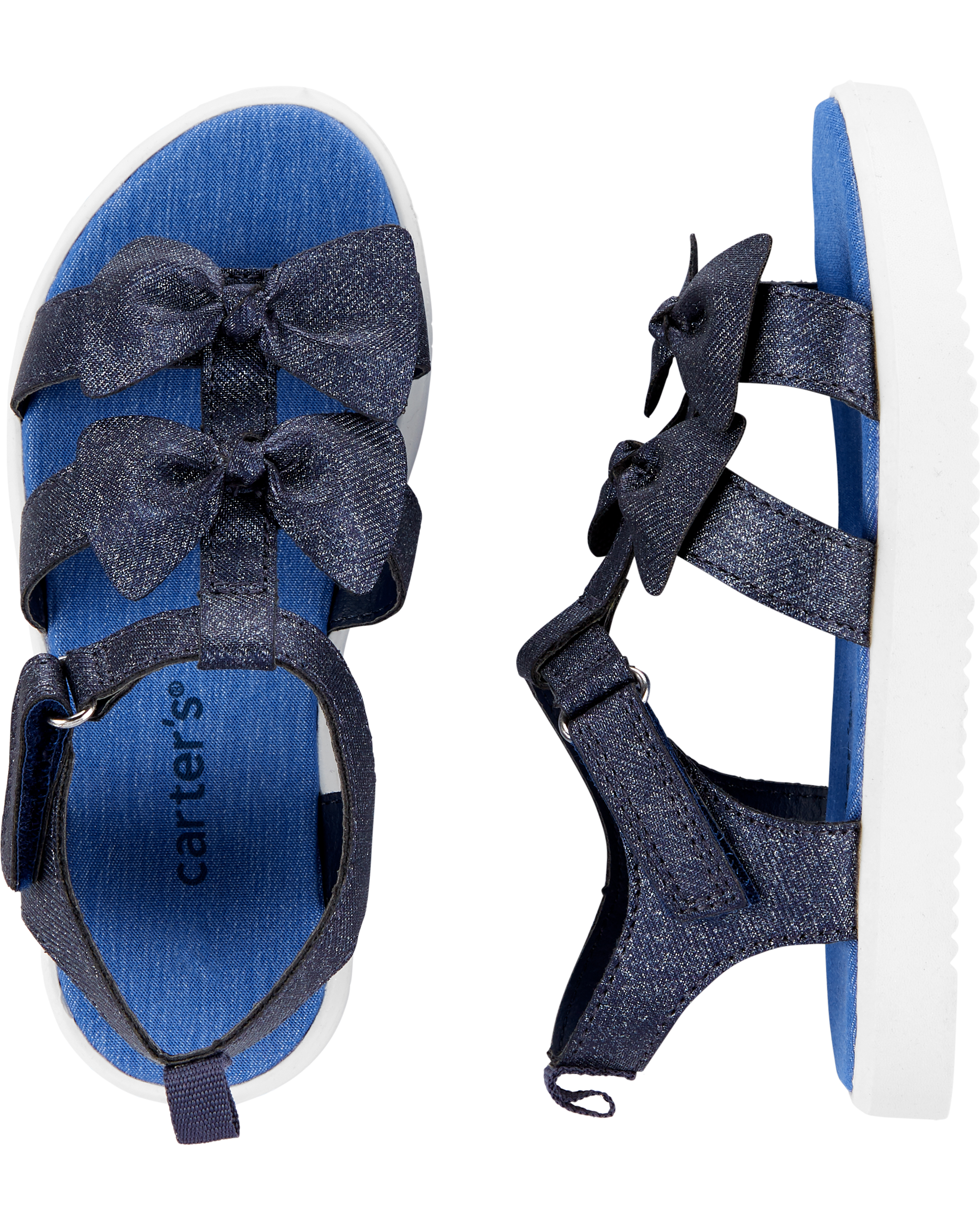 Chambray Platform Sandals