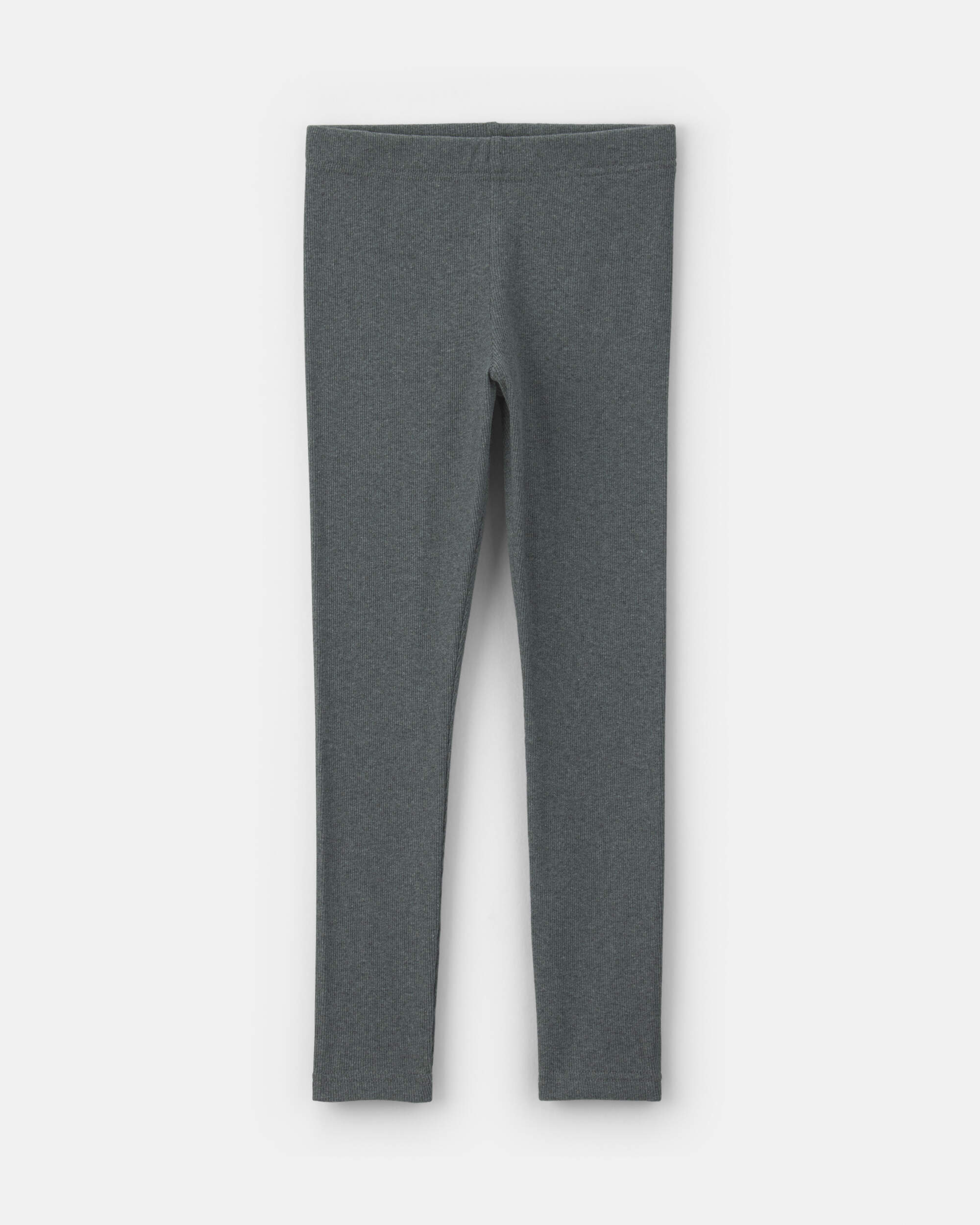 Girls Pull-On Stretch Rib Leggings - Grey