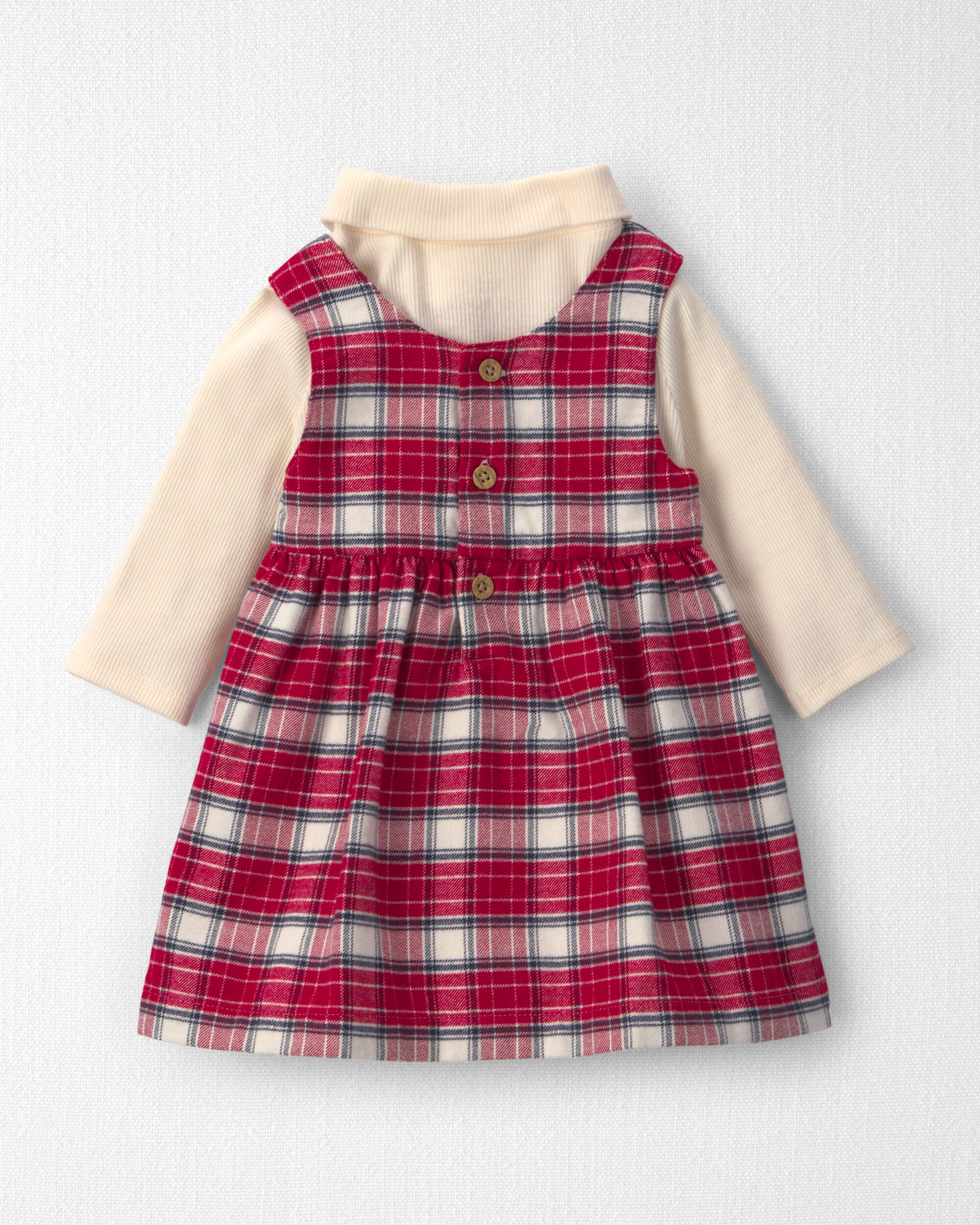 Baby Girl 2-Piece Organic Cotton Flannel Jumper Set