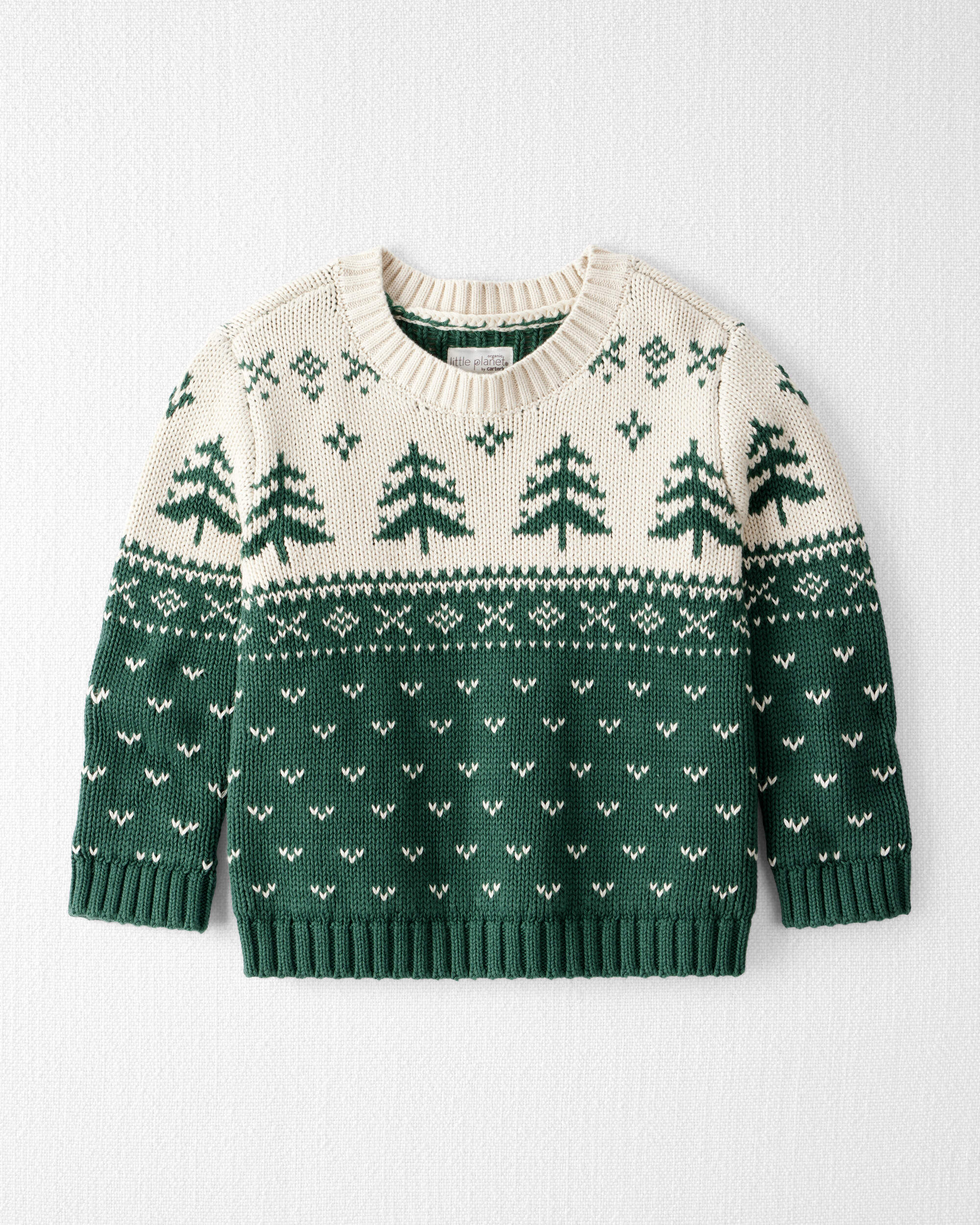 Toddler Organic Cotton Fair Isle Sweater Knit Pullover
