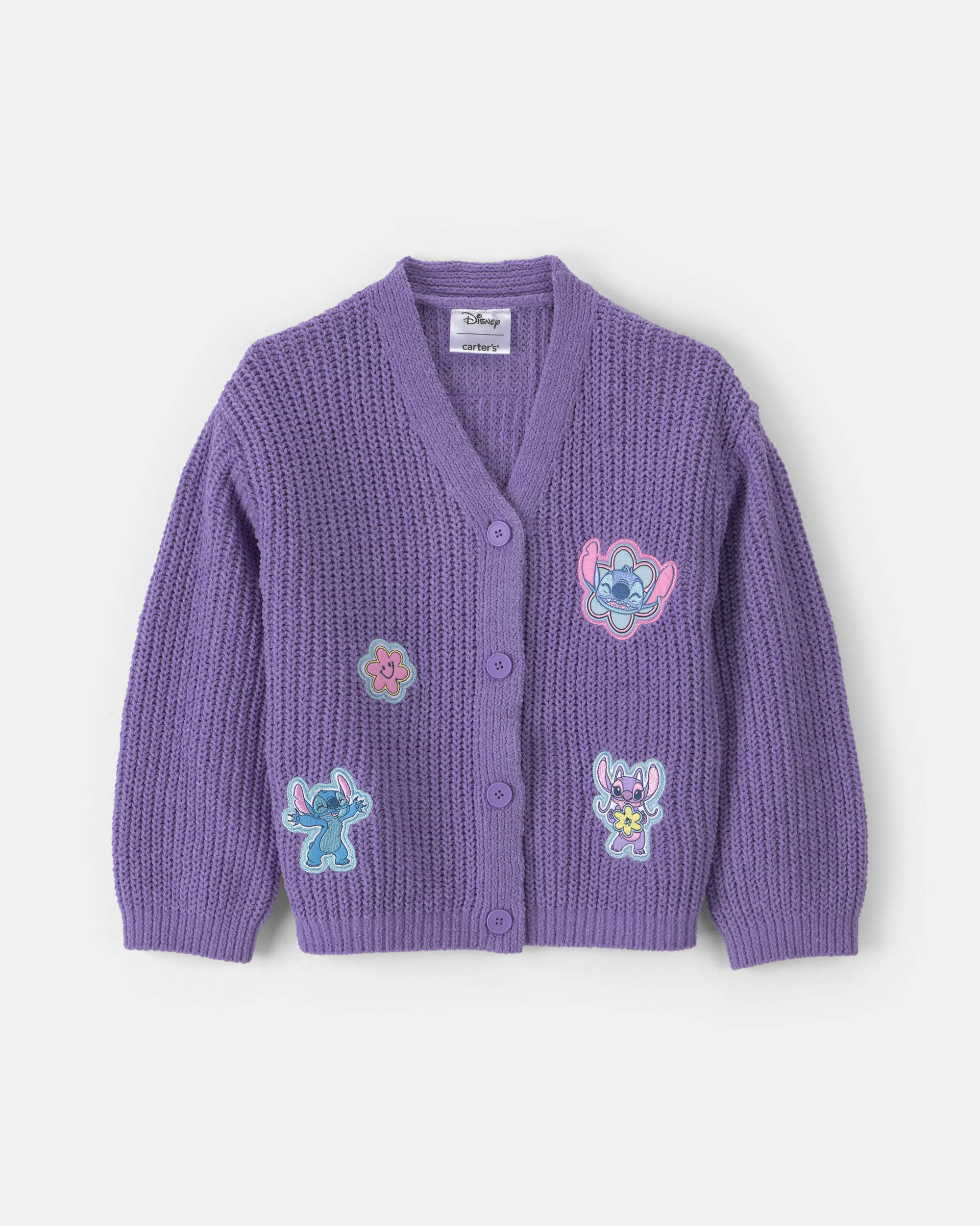 Girls Disney© Lilo & Stitch Cardigan Sweater - Purple