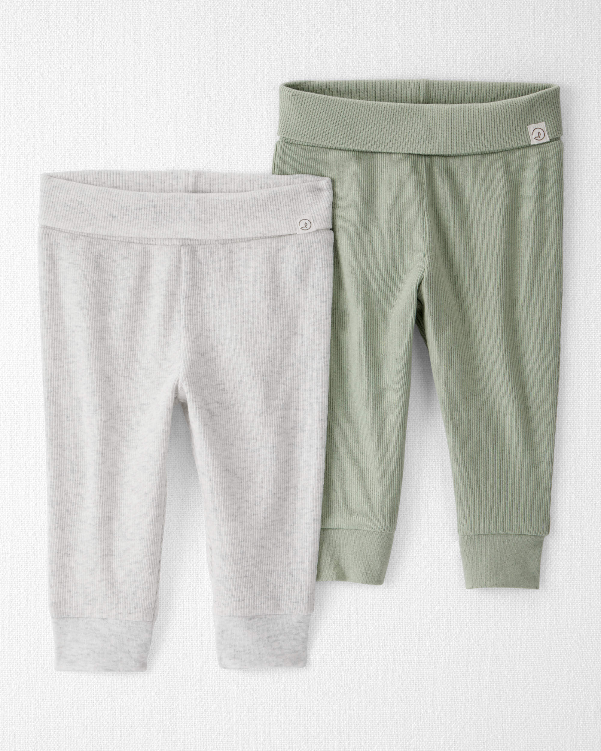 Baby Girl 2-Pack Organic Cotton Grow-With-Me Joggers