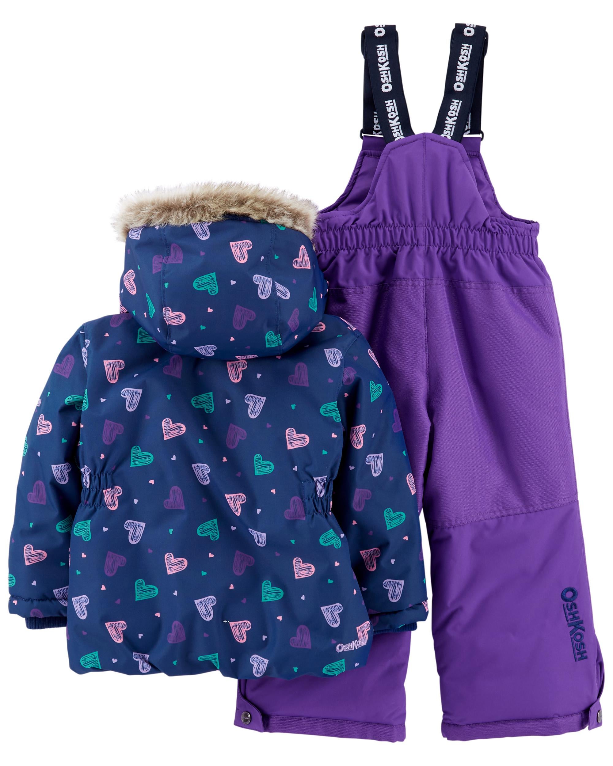 Baby Girls Baby 2 Piece Snowsuit With Bonus Hat And Neck Warmer 24M OshKosh Bgosh