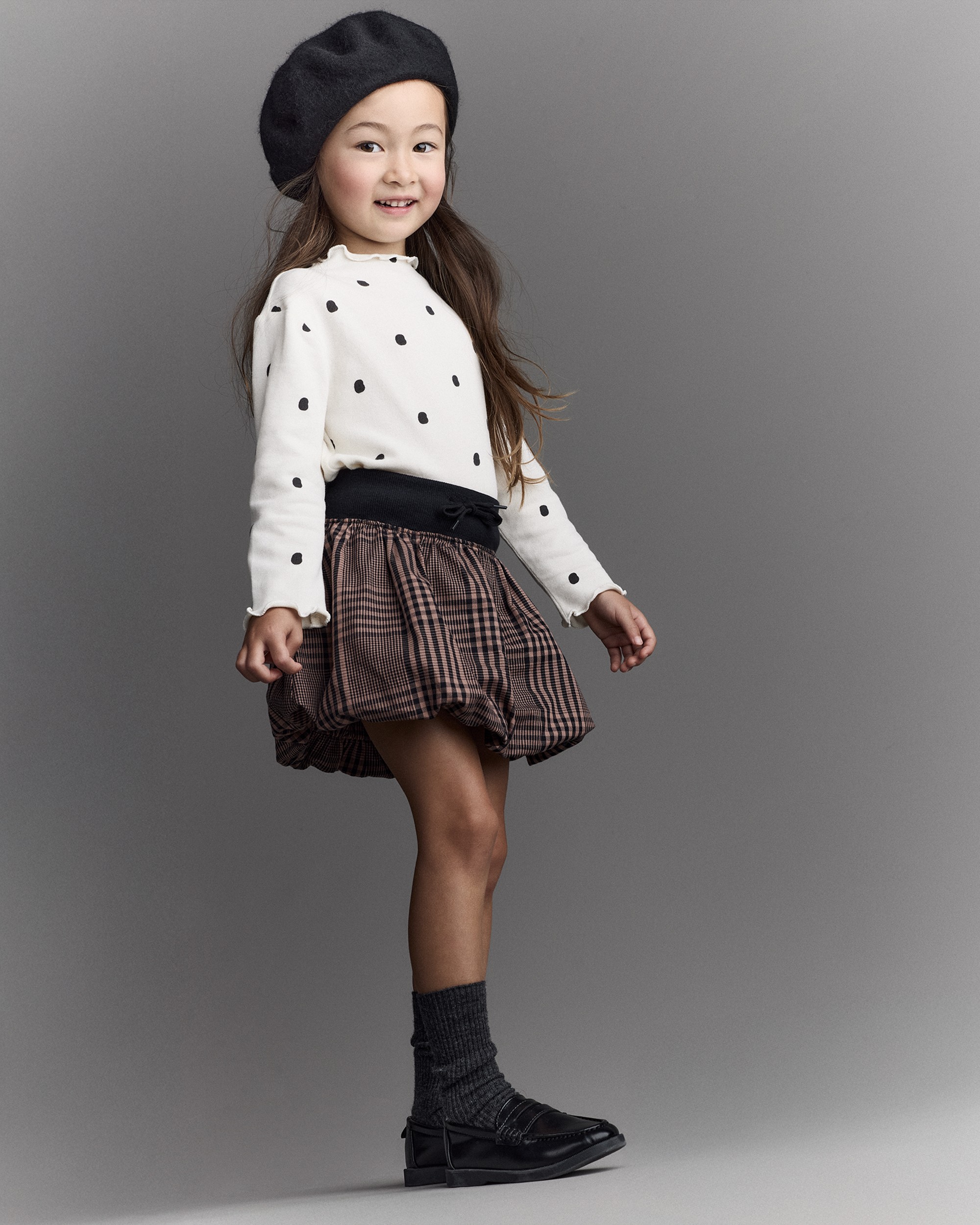 Toddler Girl Polka Dot Mock Neck Long-Sleeve Top - Ivory