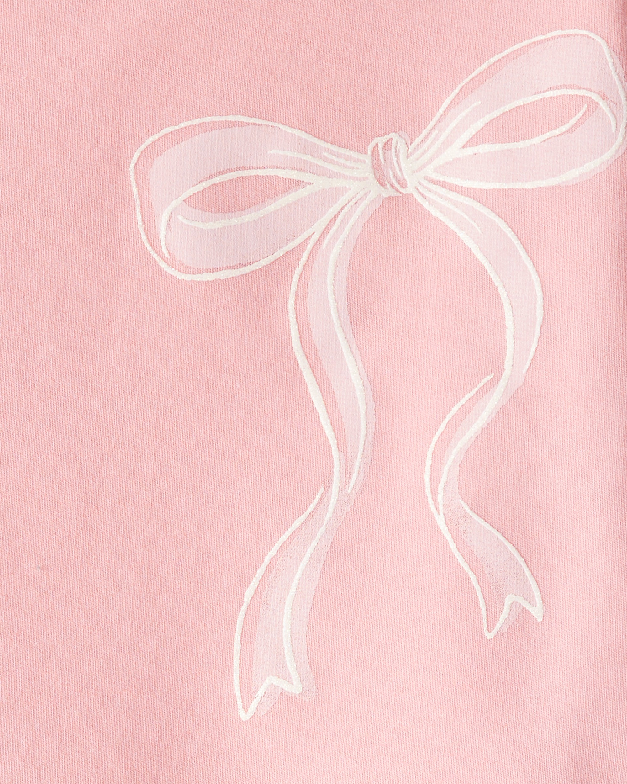 Toddler Girl Bow French Terry Long-Sleeve Top & Skirt Set - Pink