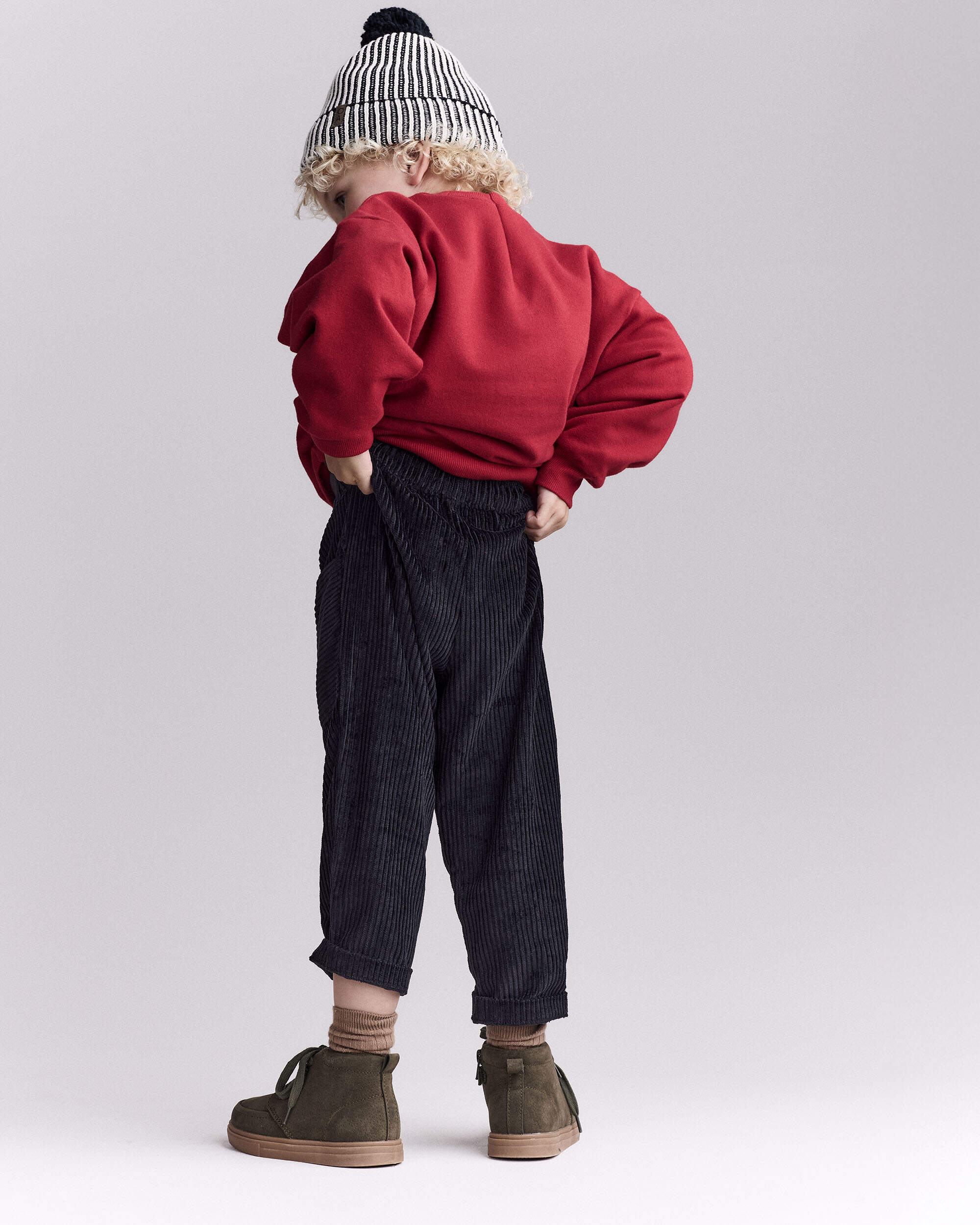 Toddler Boy Corduroy Pocket Pant - Black