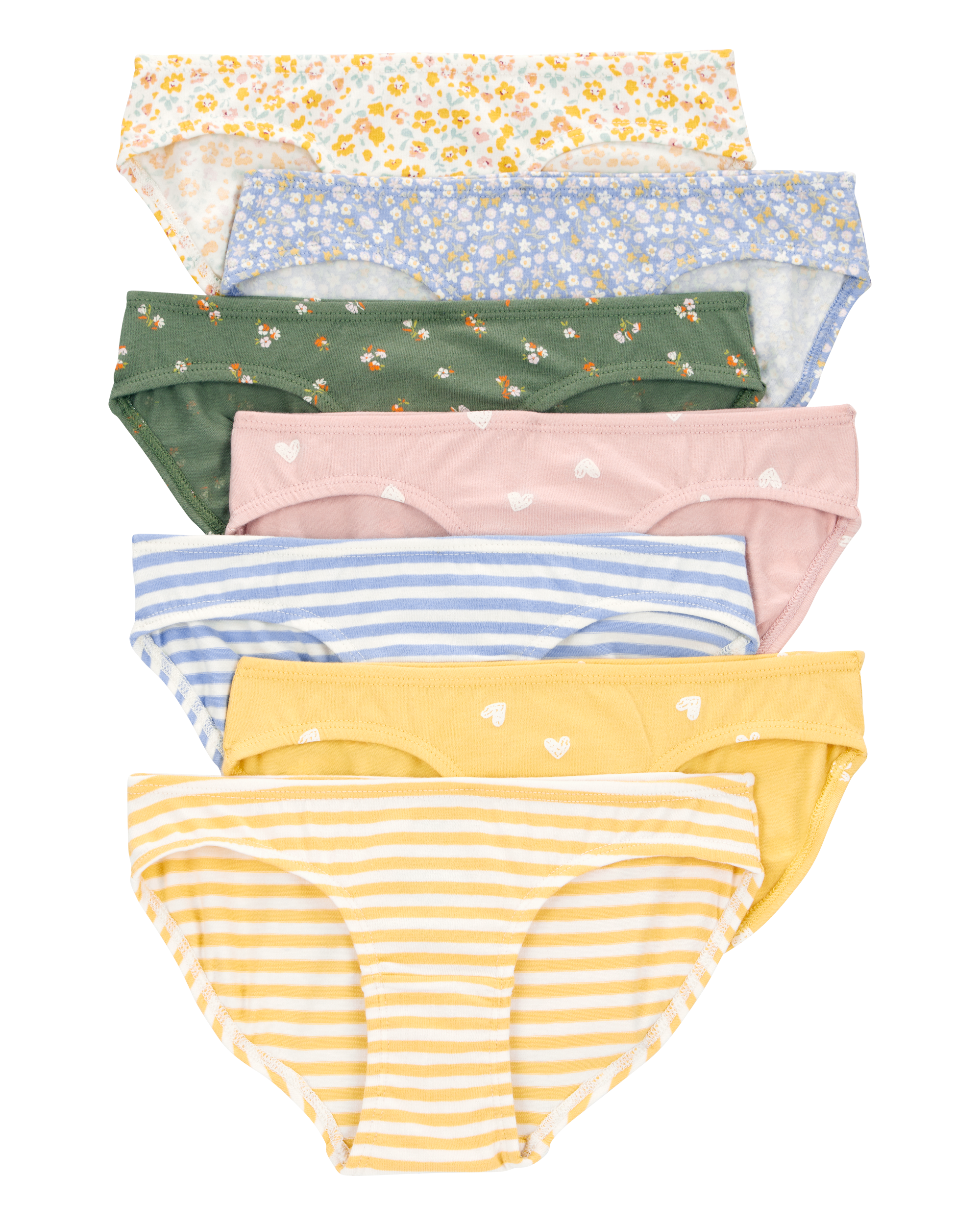 7-Pack Floral Hearts Bikini Stretch Underwear