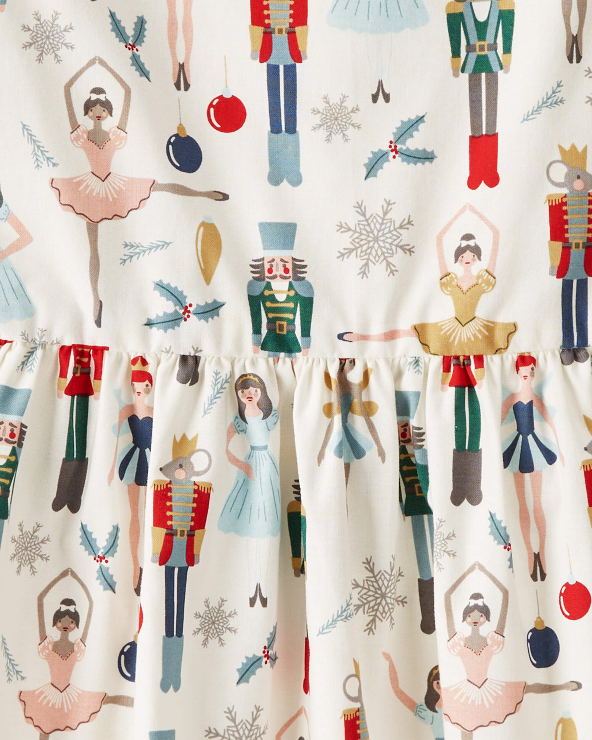 Girls Organic Cotton Dress Nutcracker Print