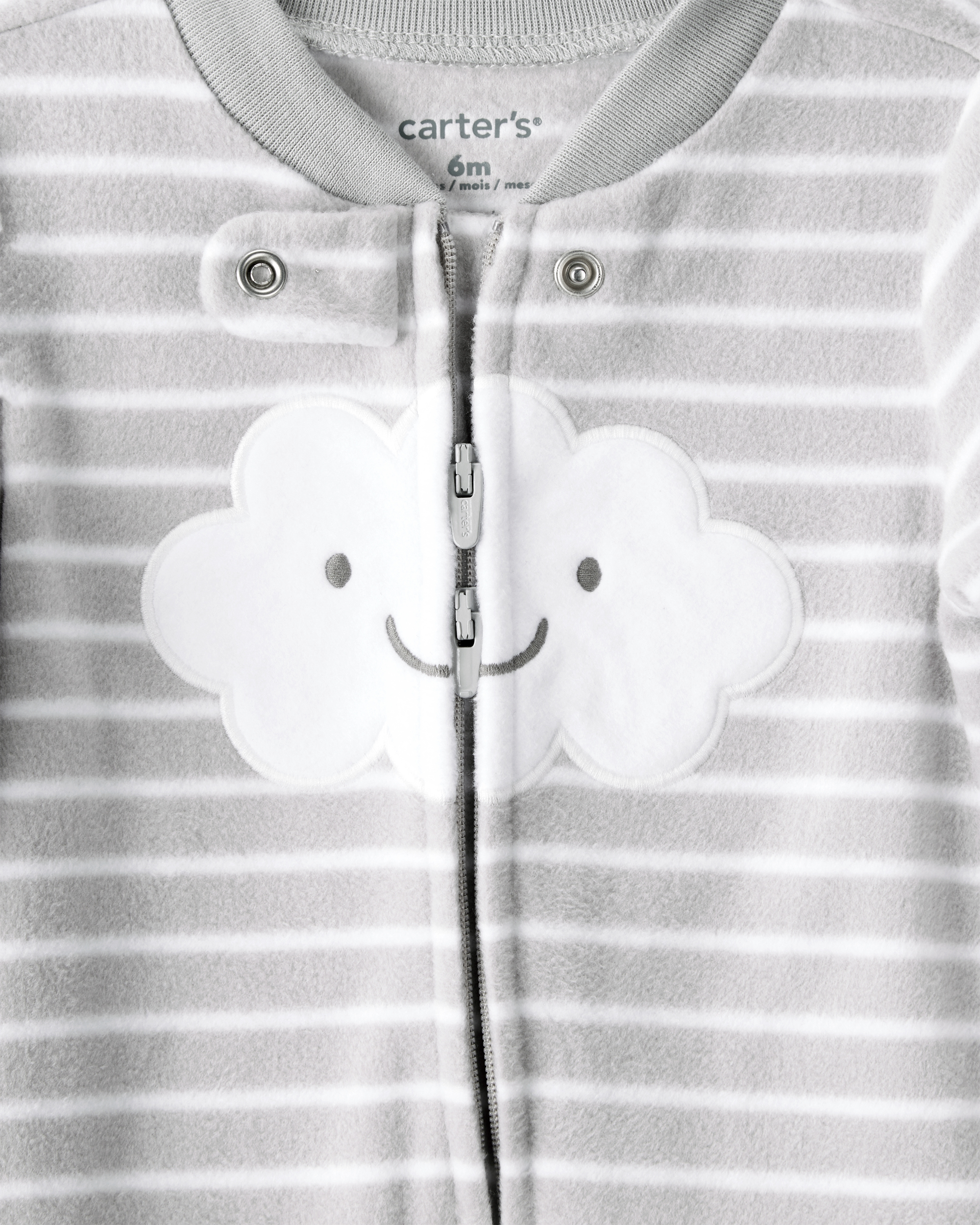 Baby Cloud Print Loose Fit Sleeper - Grey