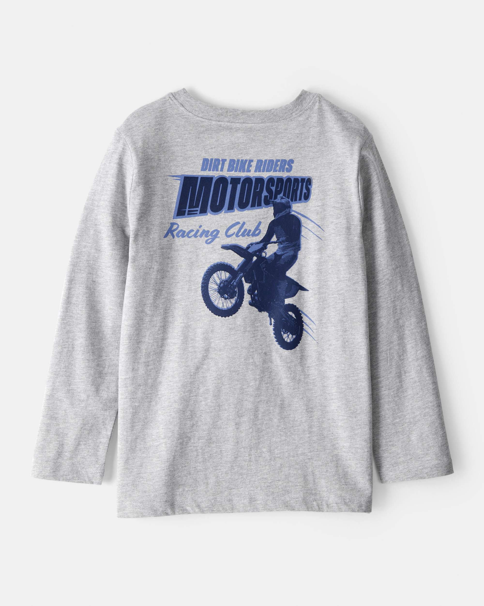 Boys Motorcycle Long-Sleeve Graphic Tee - Grey