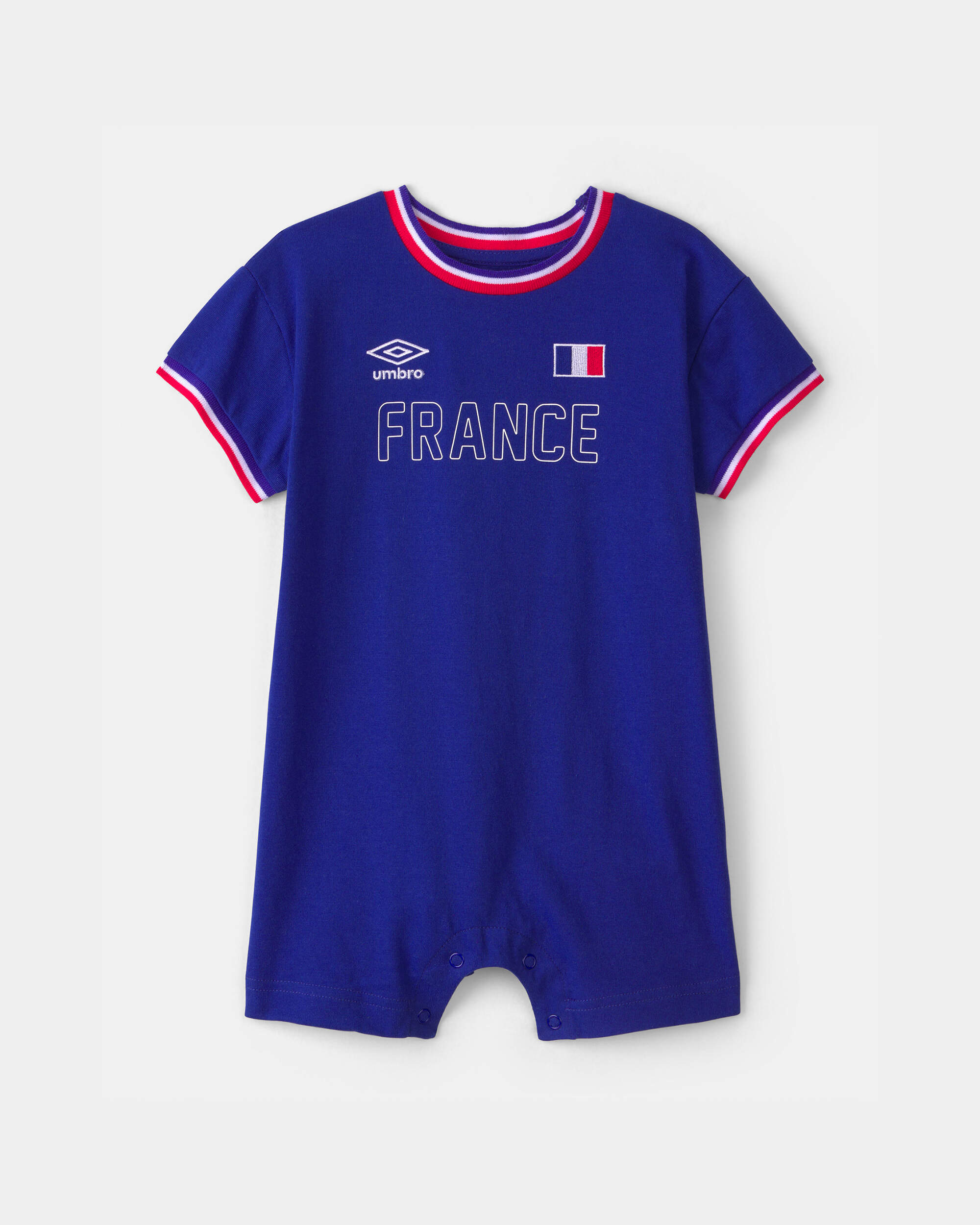 Baby Umbro France Soccer Romper - Blue/Red/White