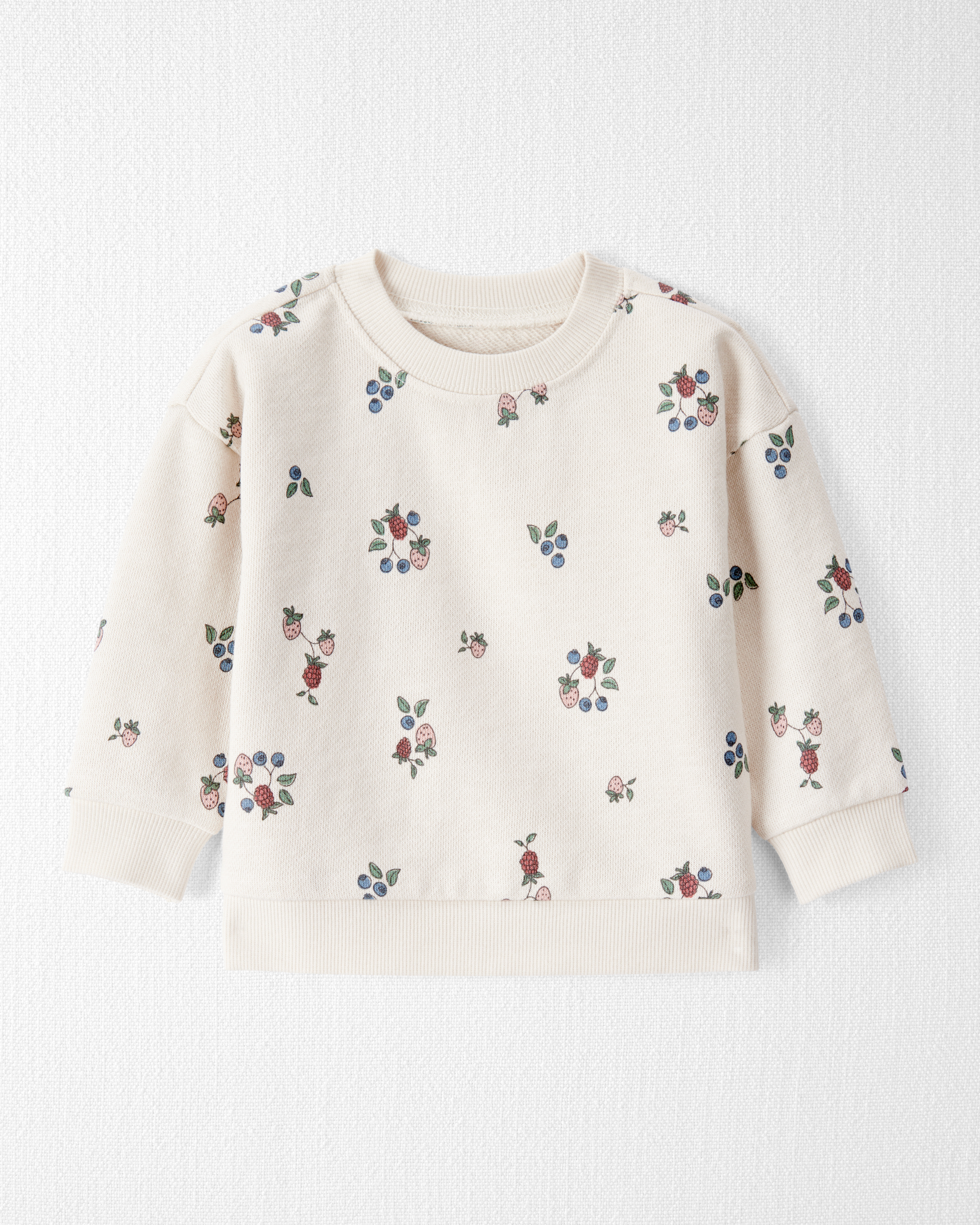 Baby Organic Cotton French Terry Sweatshirt Berry Blossom Print