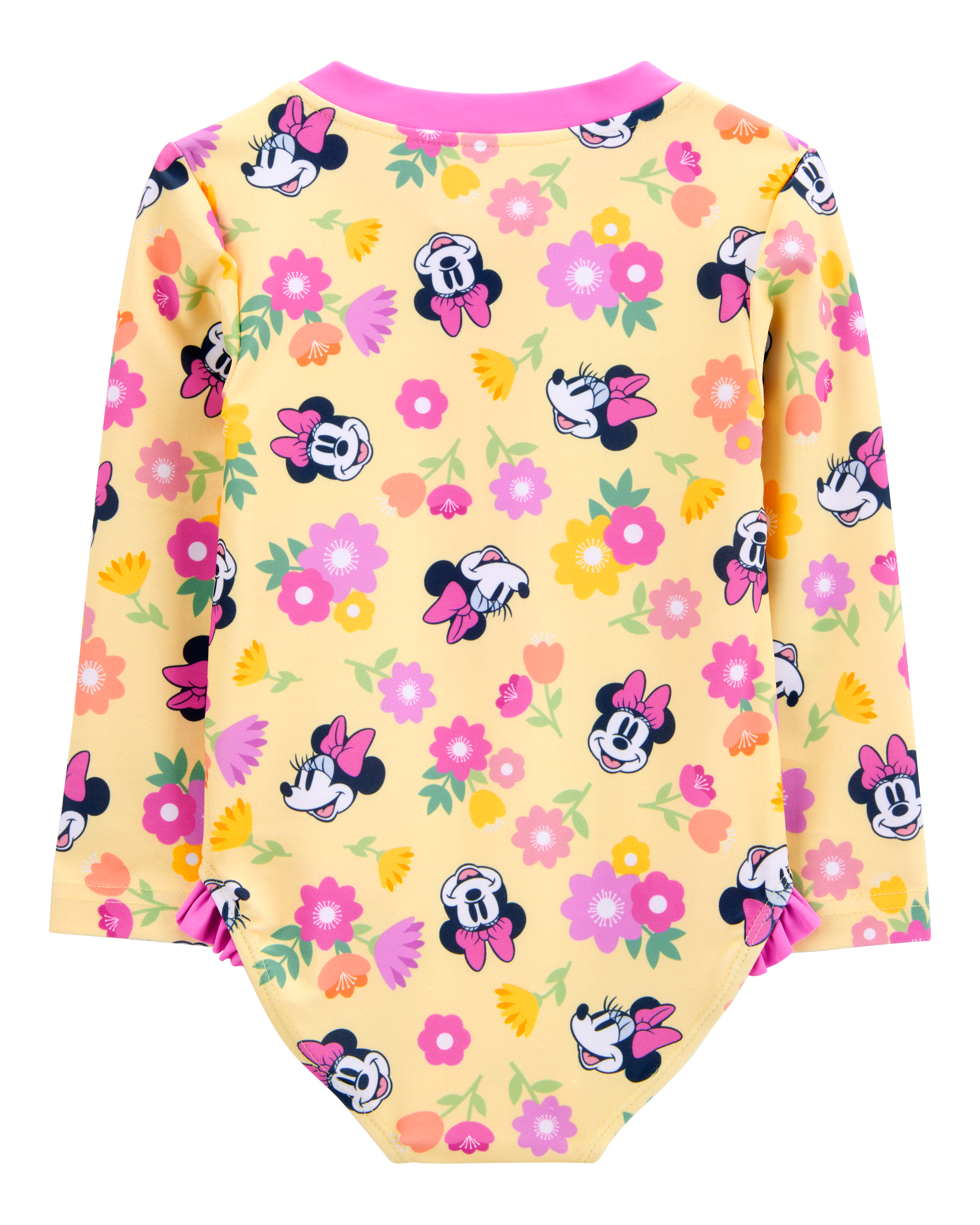 Baby Disney© Minnie Mouse 1-Piece Rashguard Swimsuit - Yellow/Pink