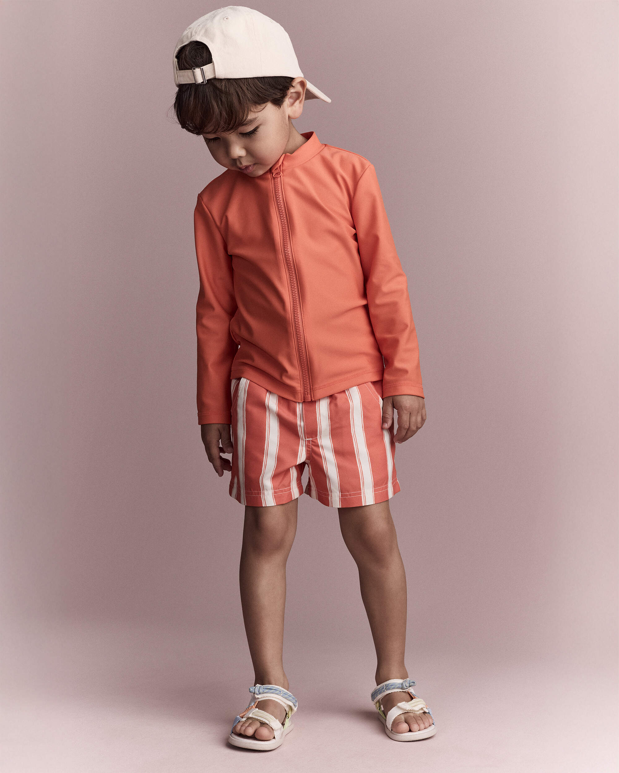 Toddler Full-Zip Long-Sleeve Rashguard - Orange