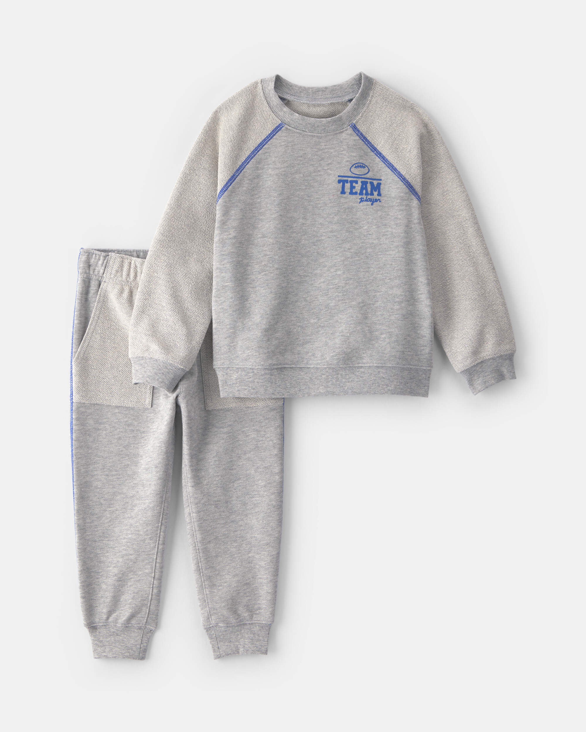 Baby Boy 2-Piece 'Team Player' French Terry Sweatshirt & Pant Set - Grey