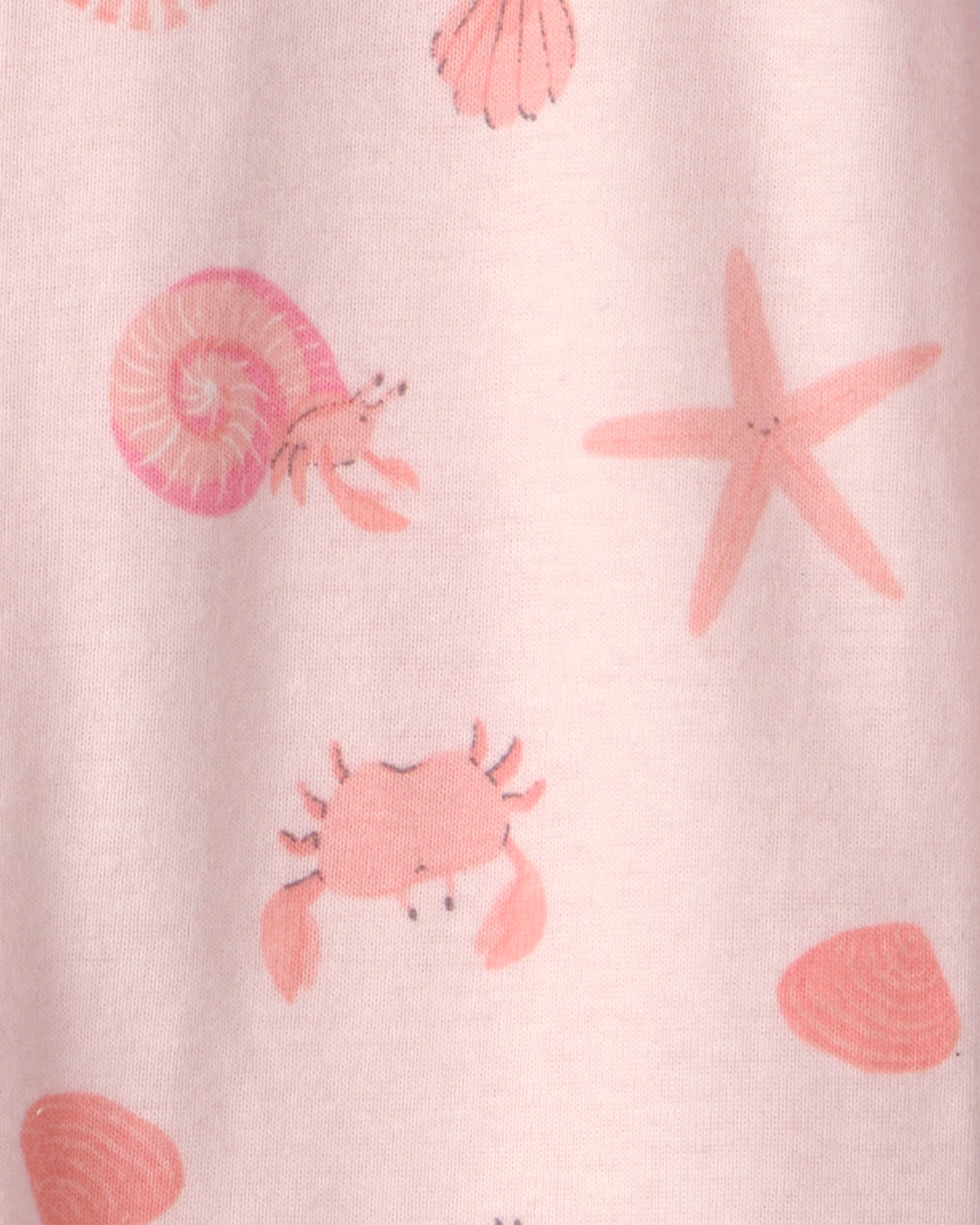 Baby Girl Seashell 100% Cotton Snug Fit 1-Piece pyjama - Pink