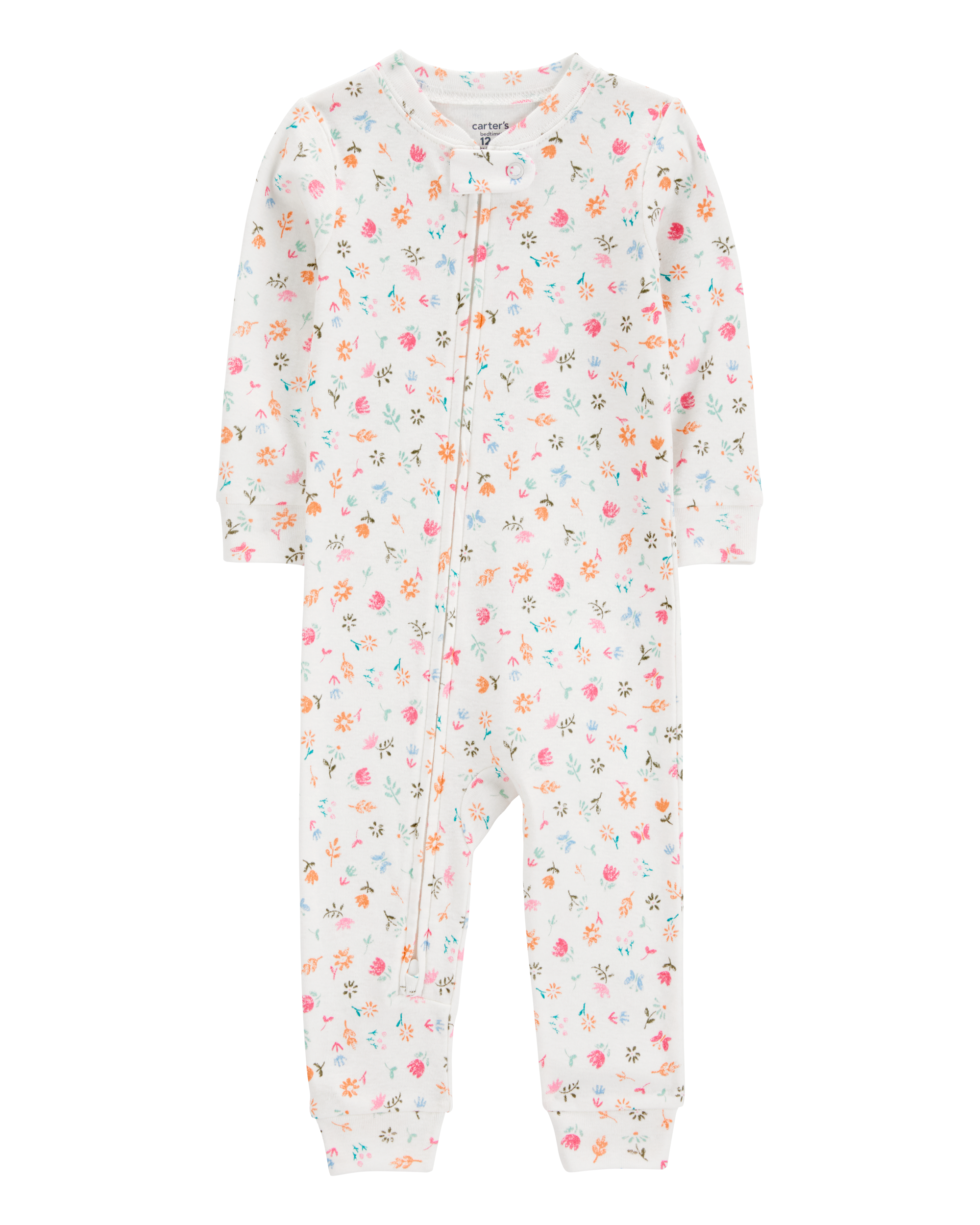 Baby Floral Print Snug Fit Cotton Footless 1-Piece Pyjamas