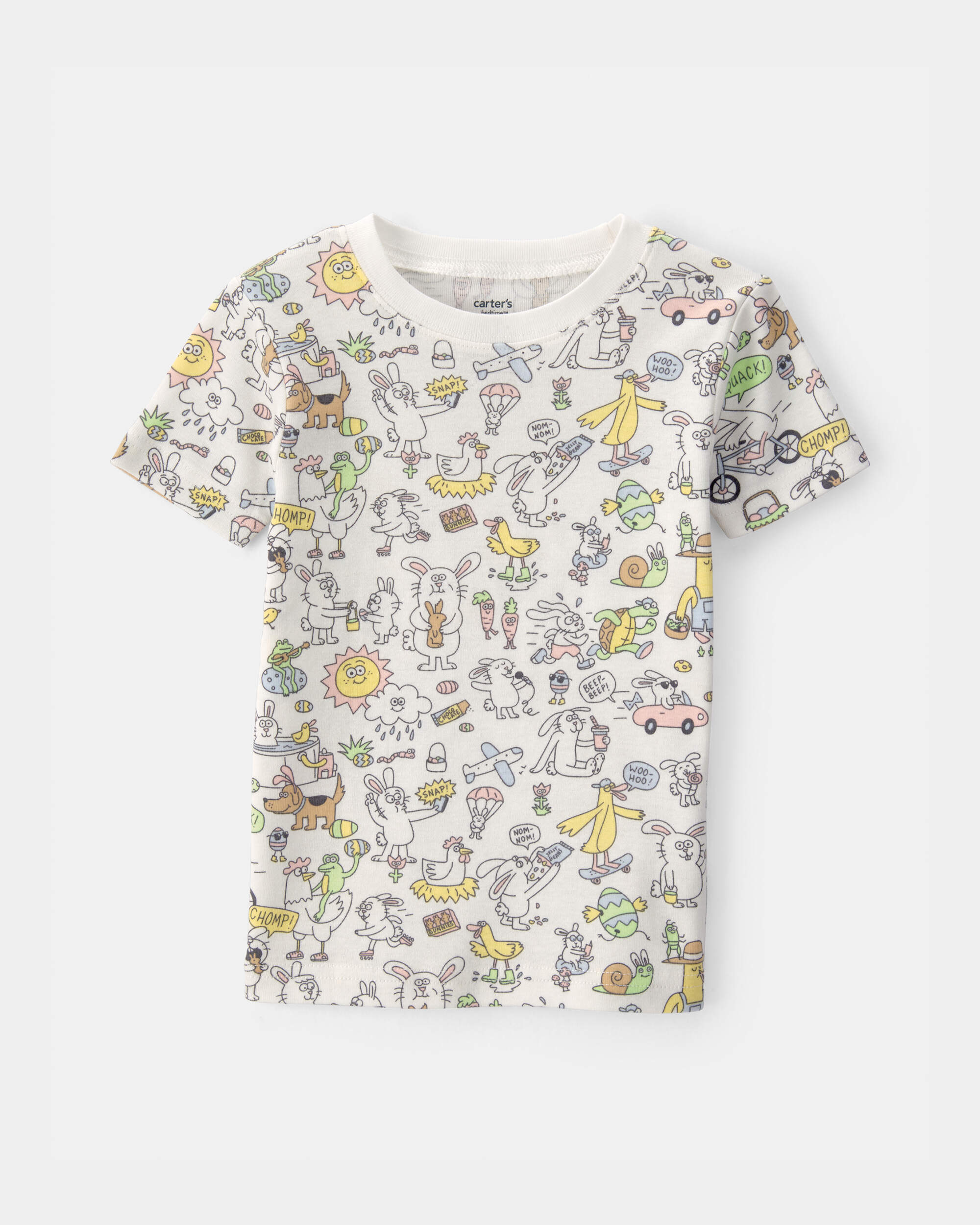 Toddler Easter Scavenger Hunt 100% Cotton Snug Fit 2-Piece Pajama Set - Ivory