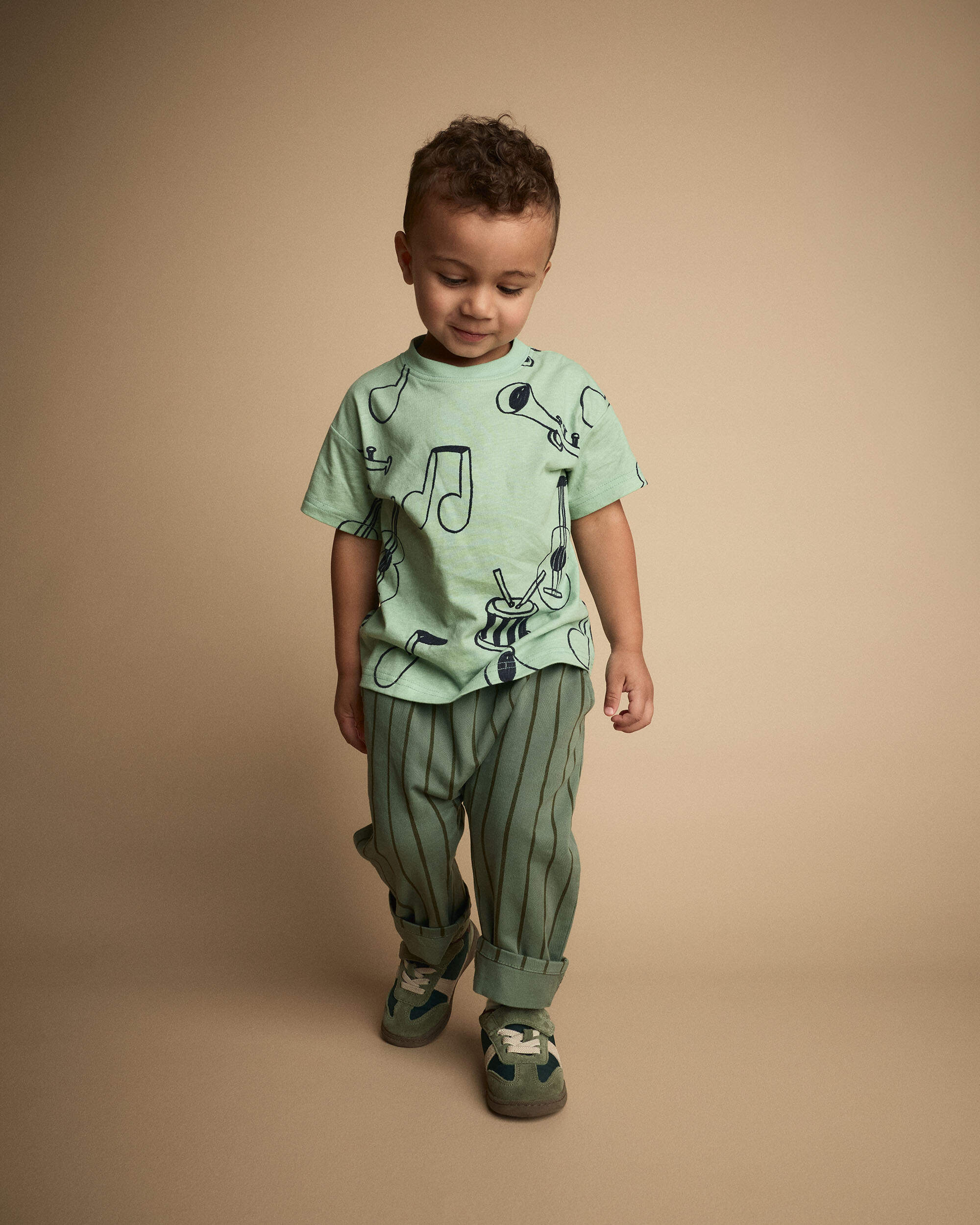 Toddler Relaxed Graphic Tee Music Print - Green