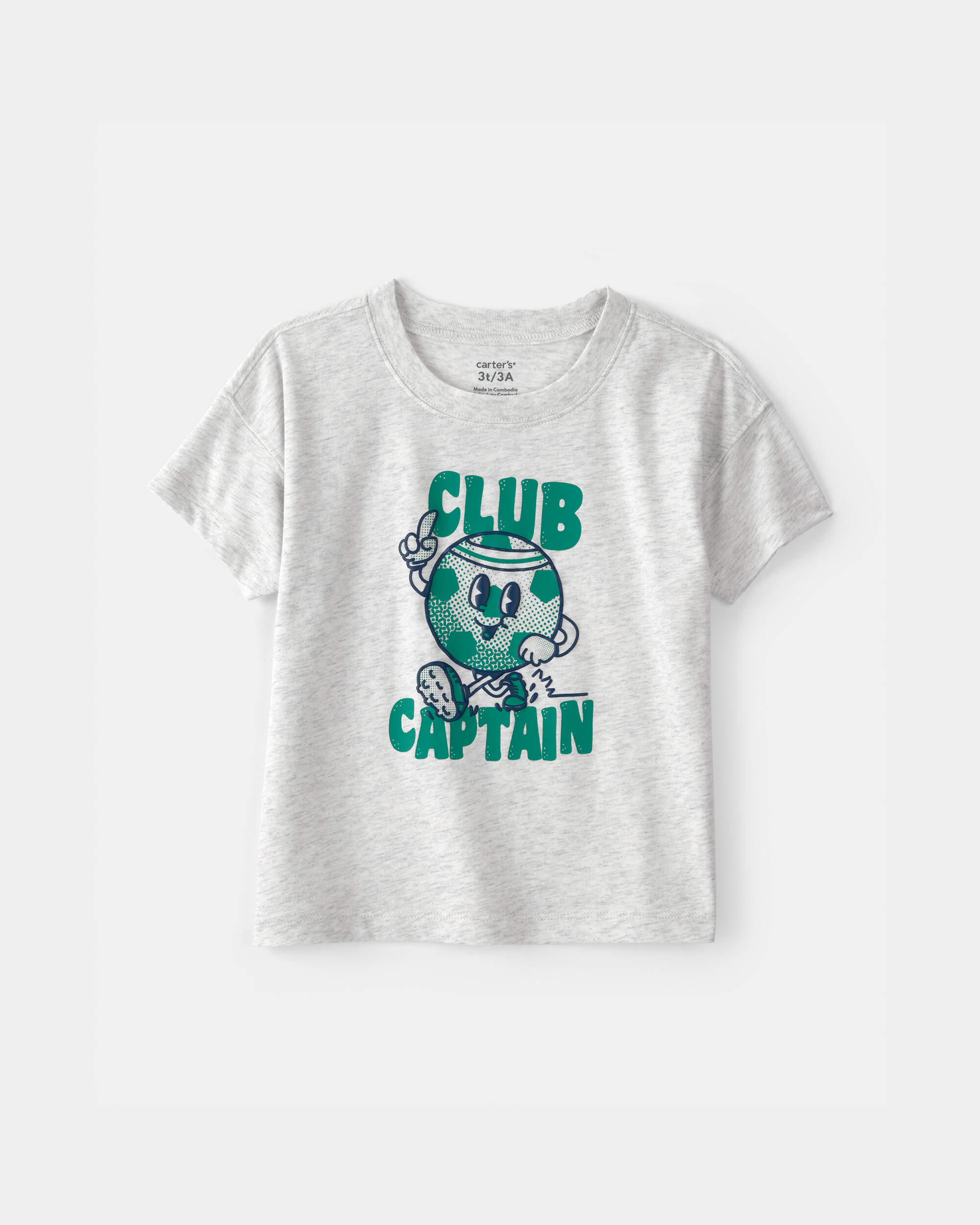 Toddler Boy 'Club Captain' Graphic Tee - Grey