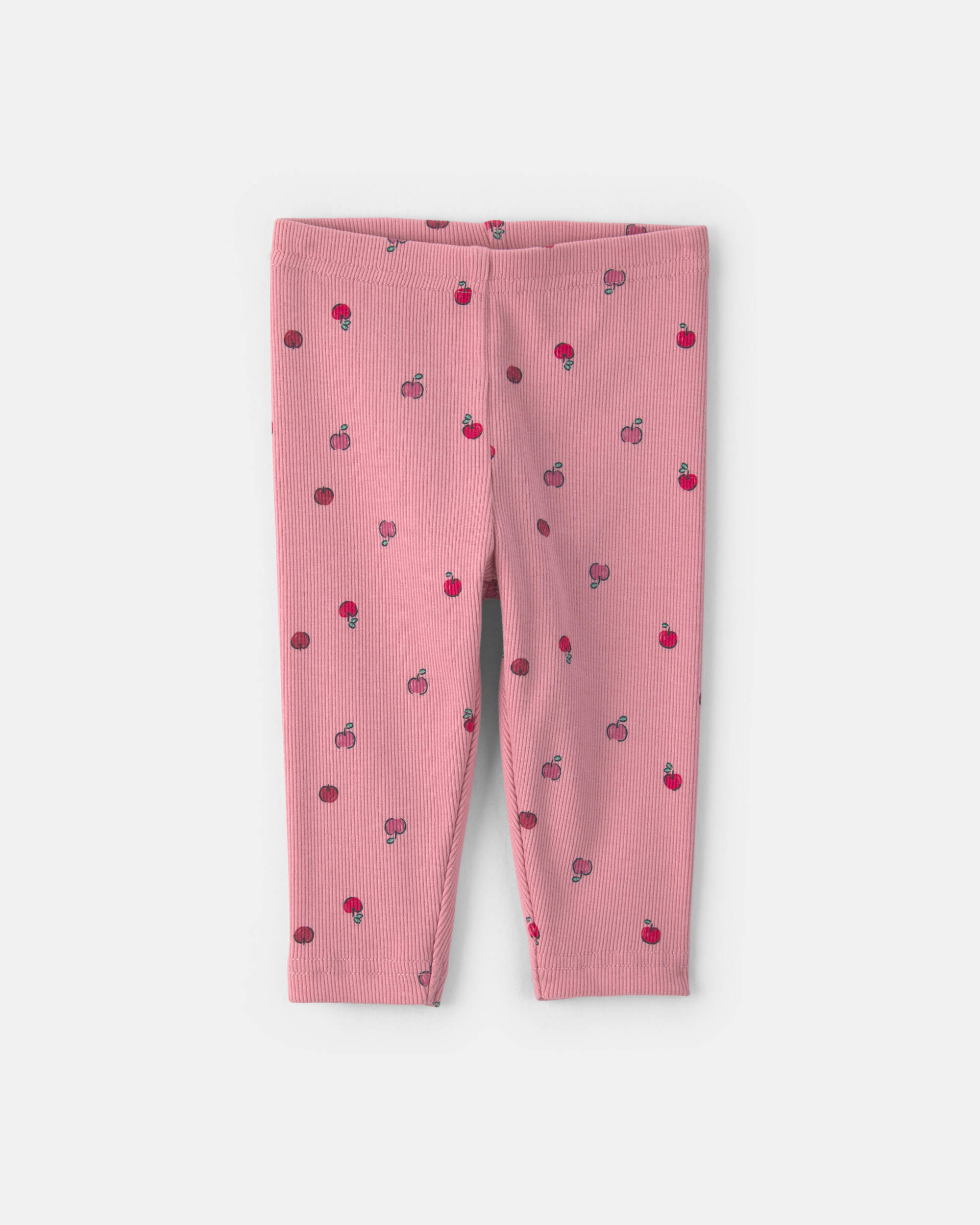 Baby Girl 2-Piece Apple Long-Sleeve Bodysuit & Pant Set - Cream/Pink