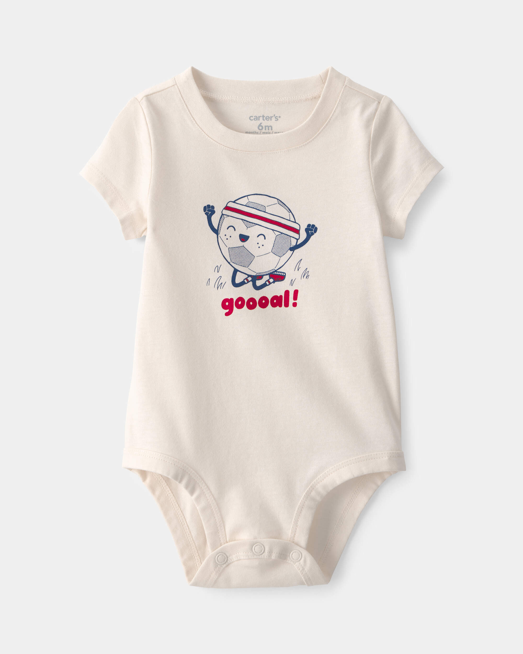 Baby Soccer Ball Graphic Bodysuit - Ivory