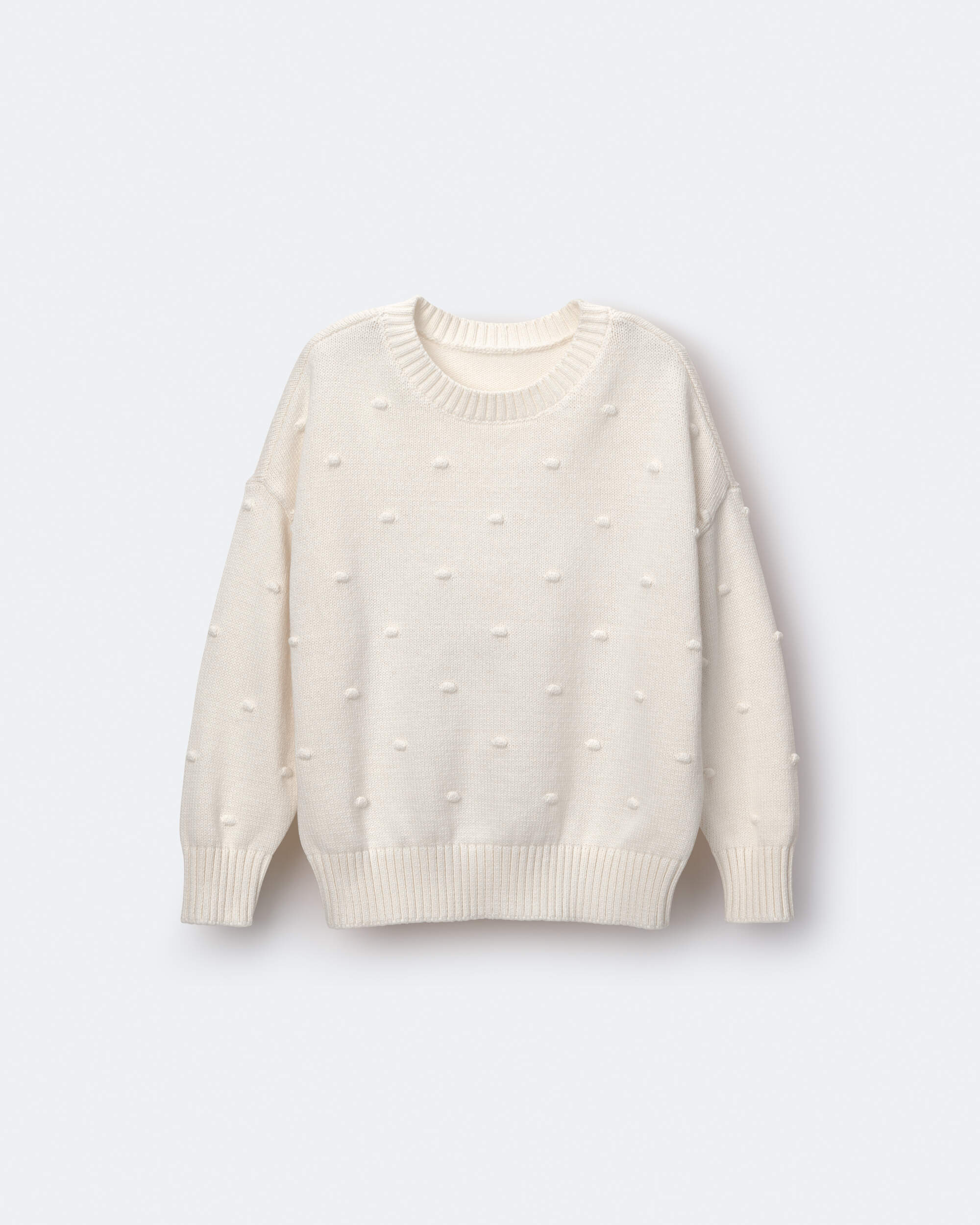 Toddler Girl Popcorn Sweater - Cream