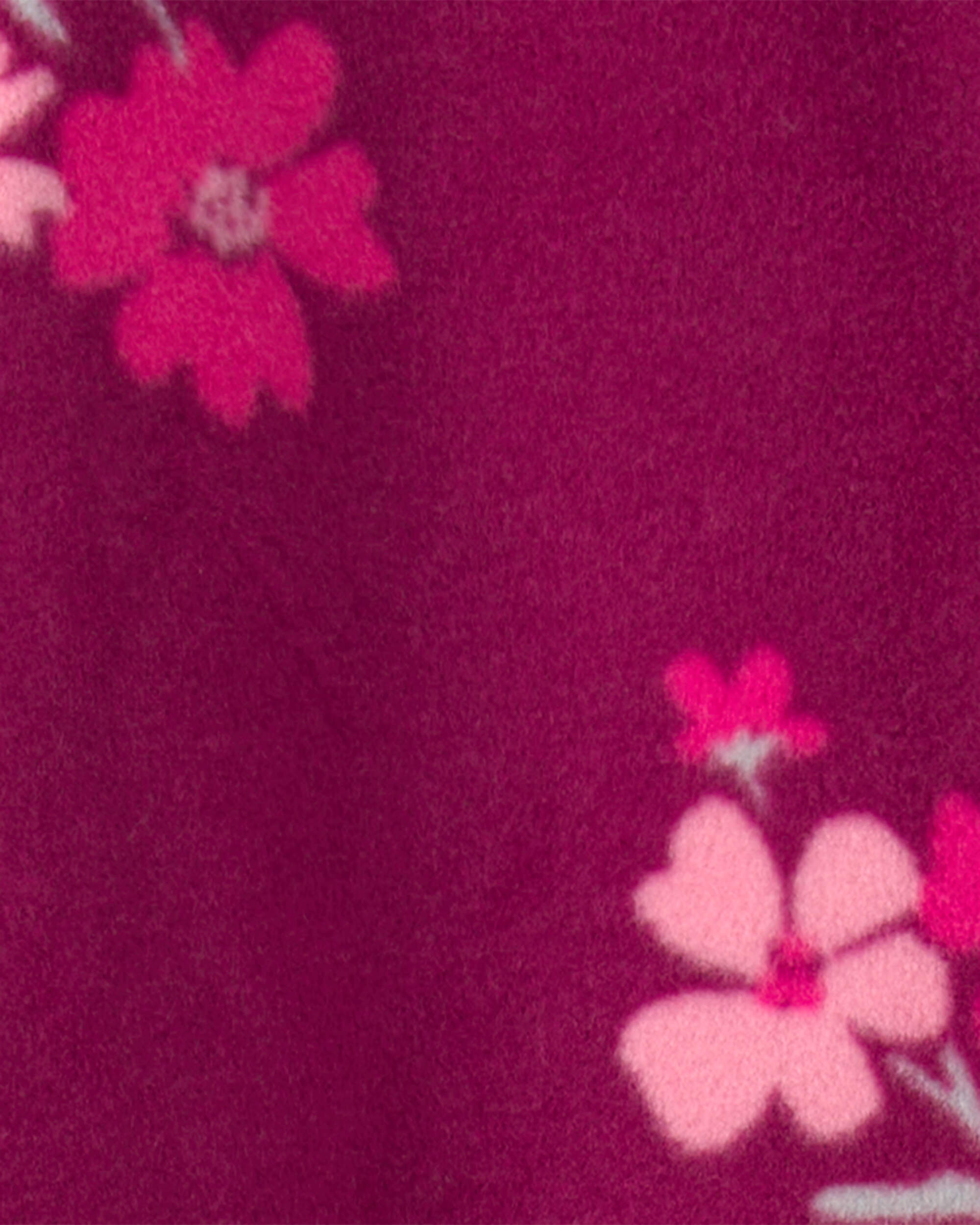 Baby Girl Floral Fleece 2-Way Zip Sleeper - Purple