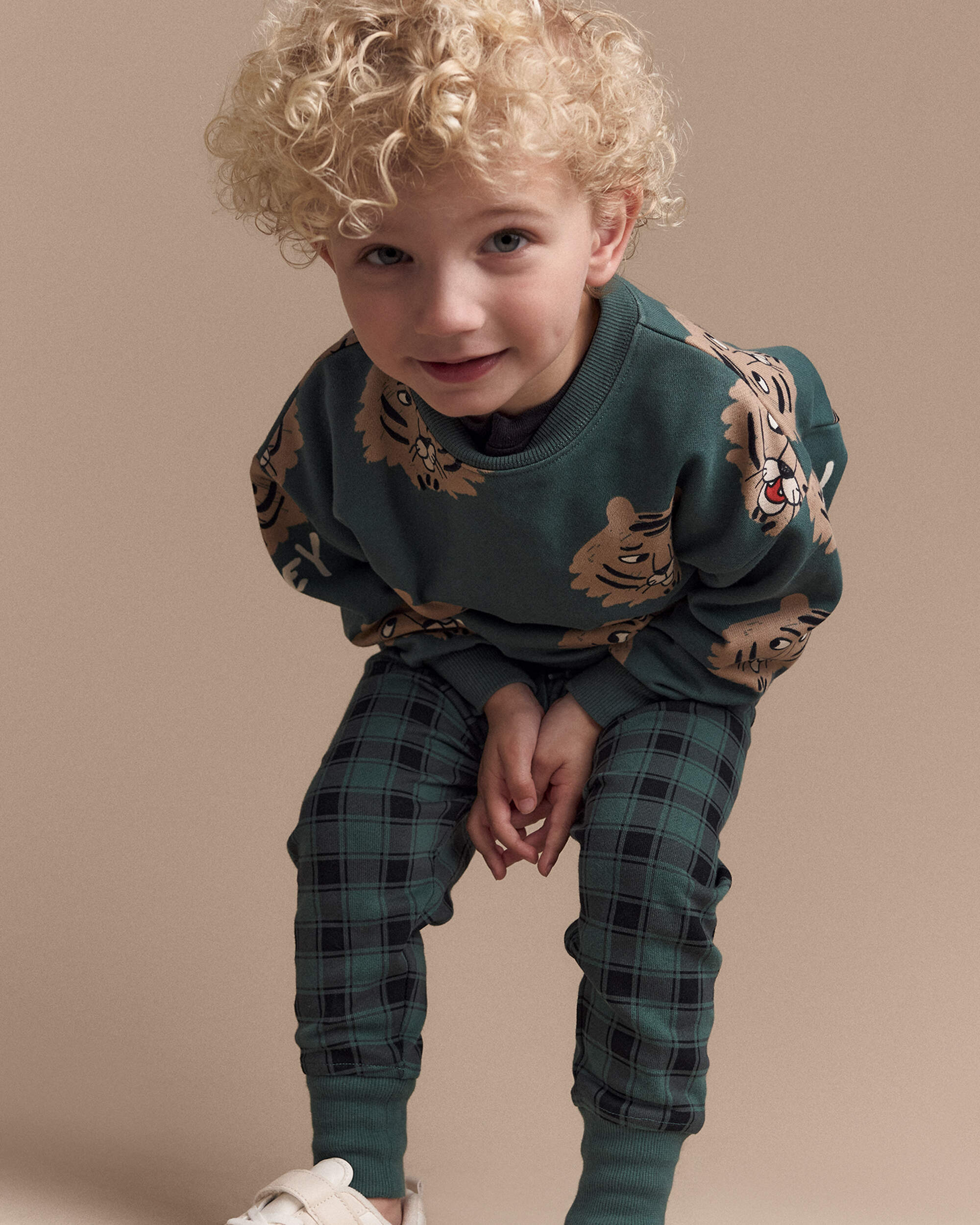 Toddler Hey, Tiger Dolman-Sleeve Sweatshirt - Green