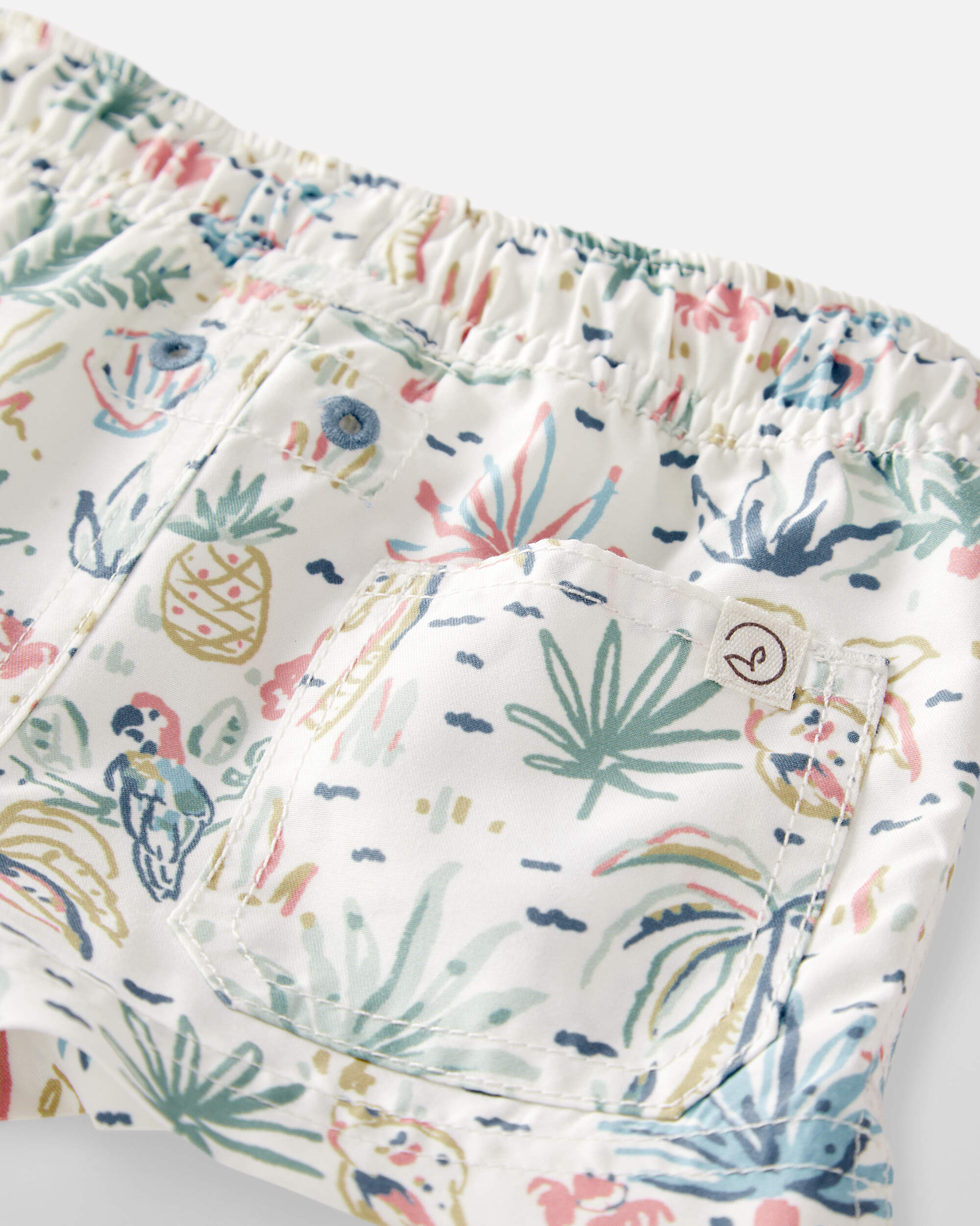 Baby Boy Recycled Tropical-Print Swim Trunks