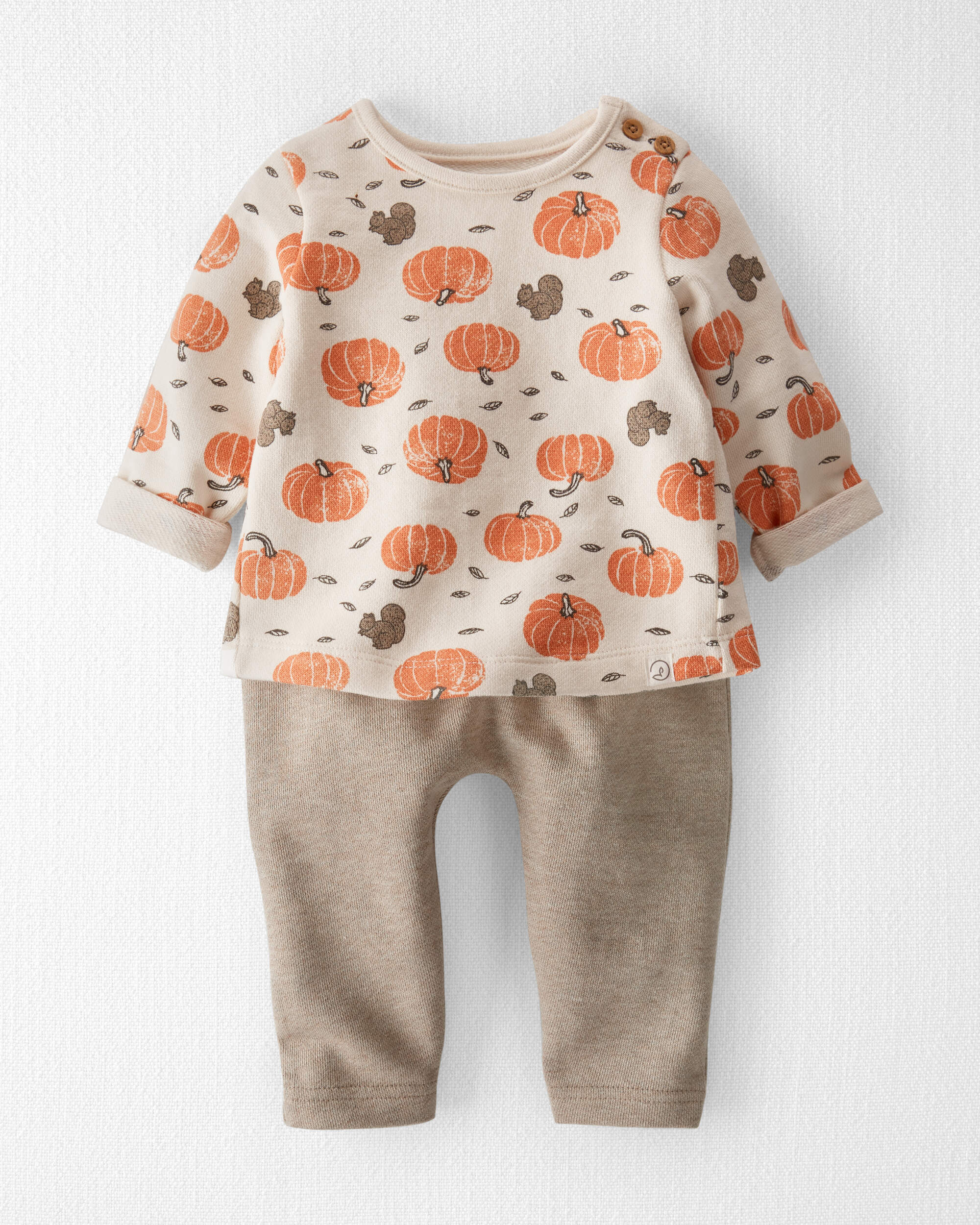Baby Boy 2-Piece Organic Cotton Set Harvest Pumpkins Print