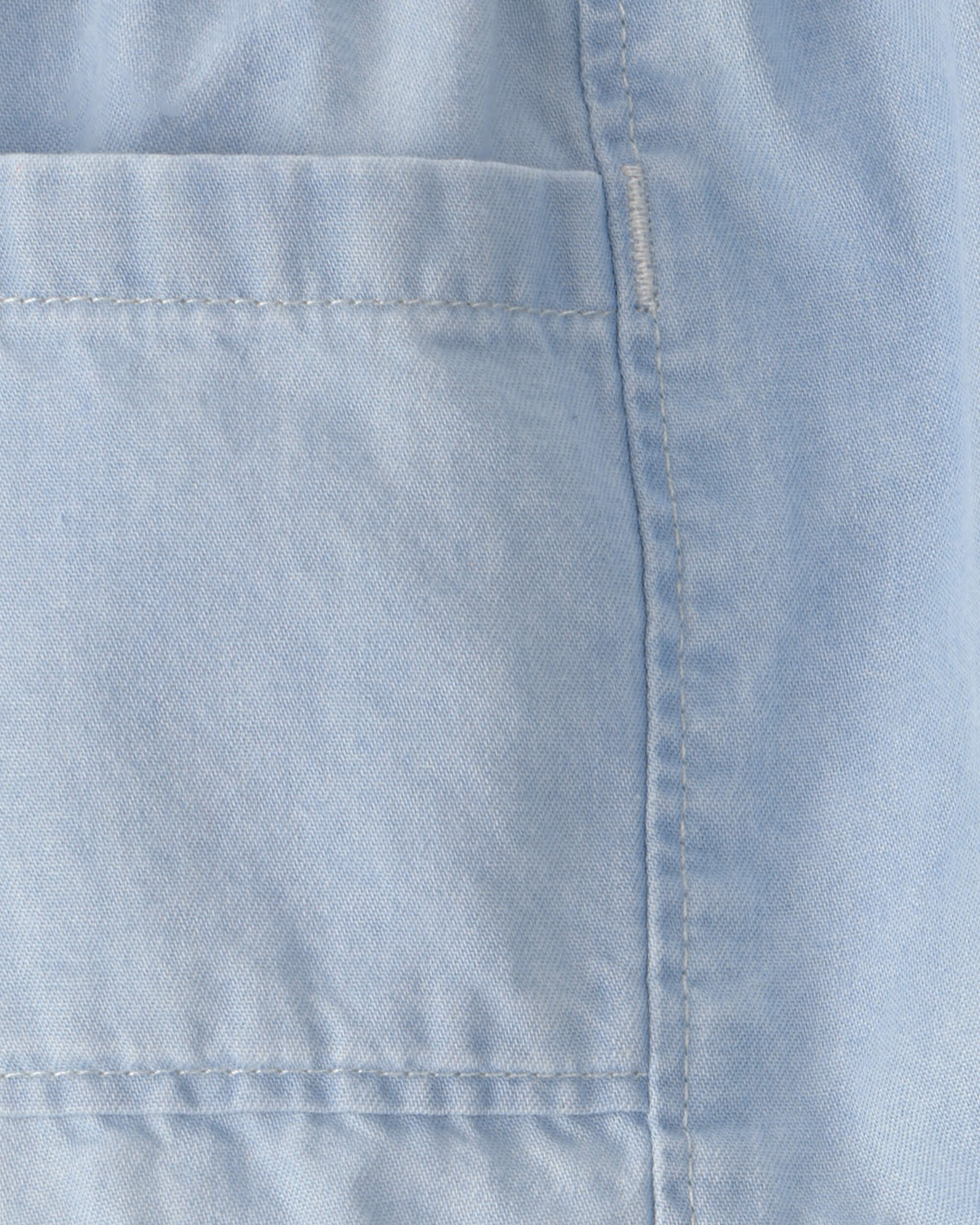 Baby Girl Chambray Shorts - Blue