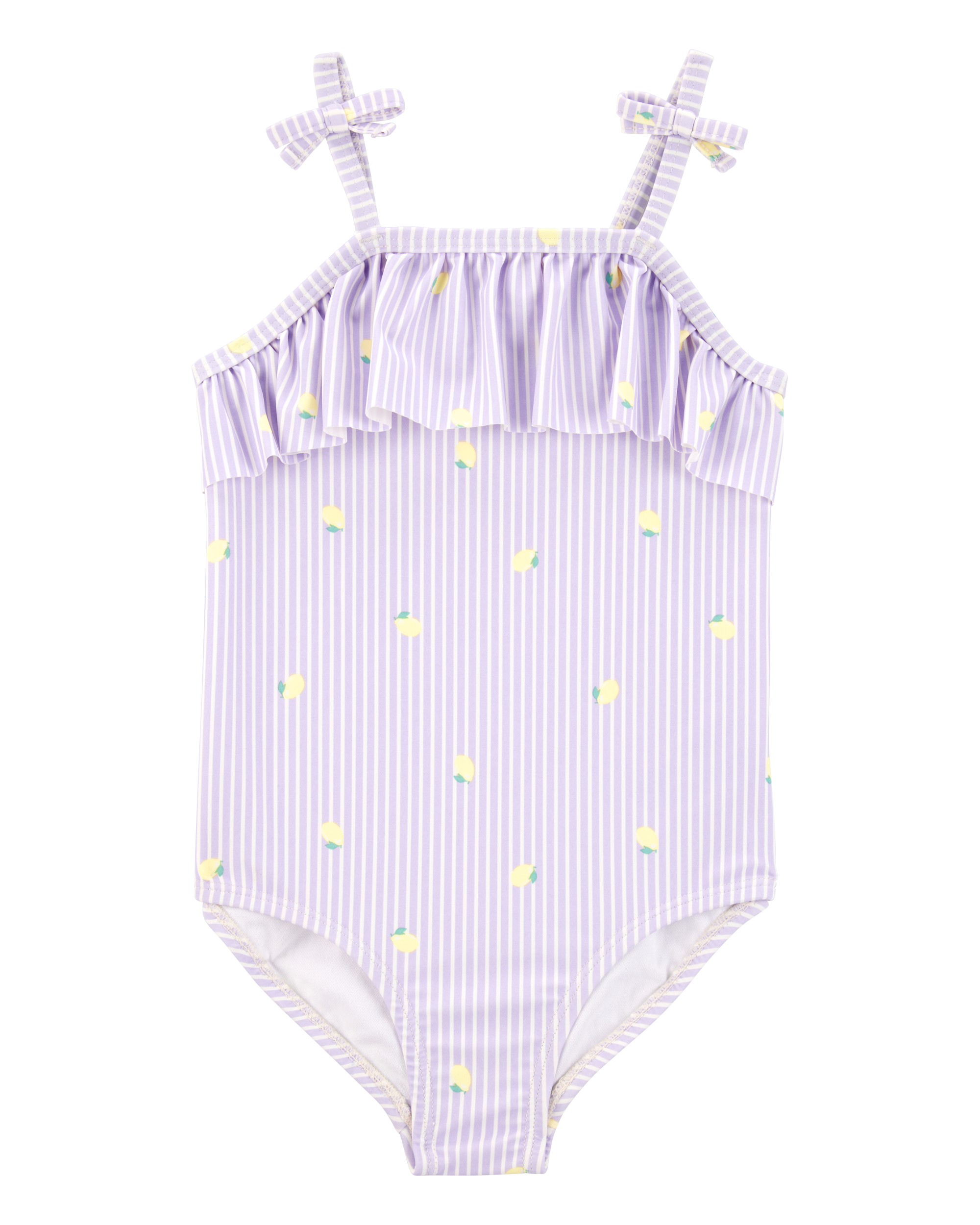Toddler 1-Piece Striped Lemon Swimsuit - Purple