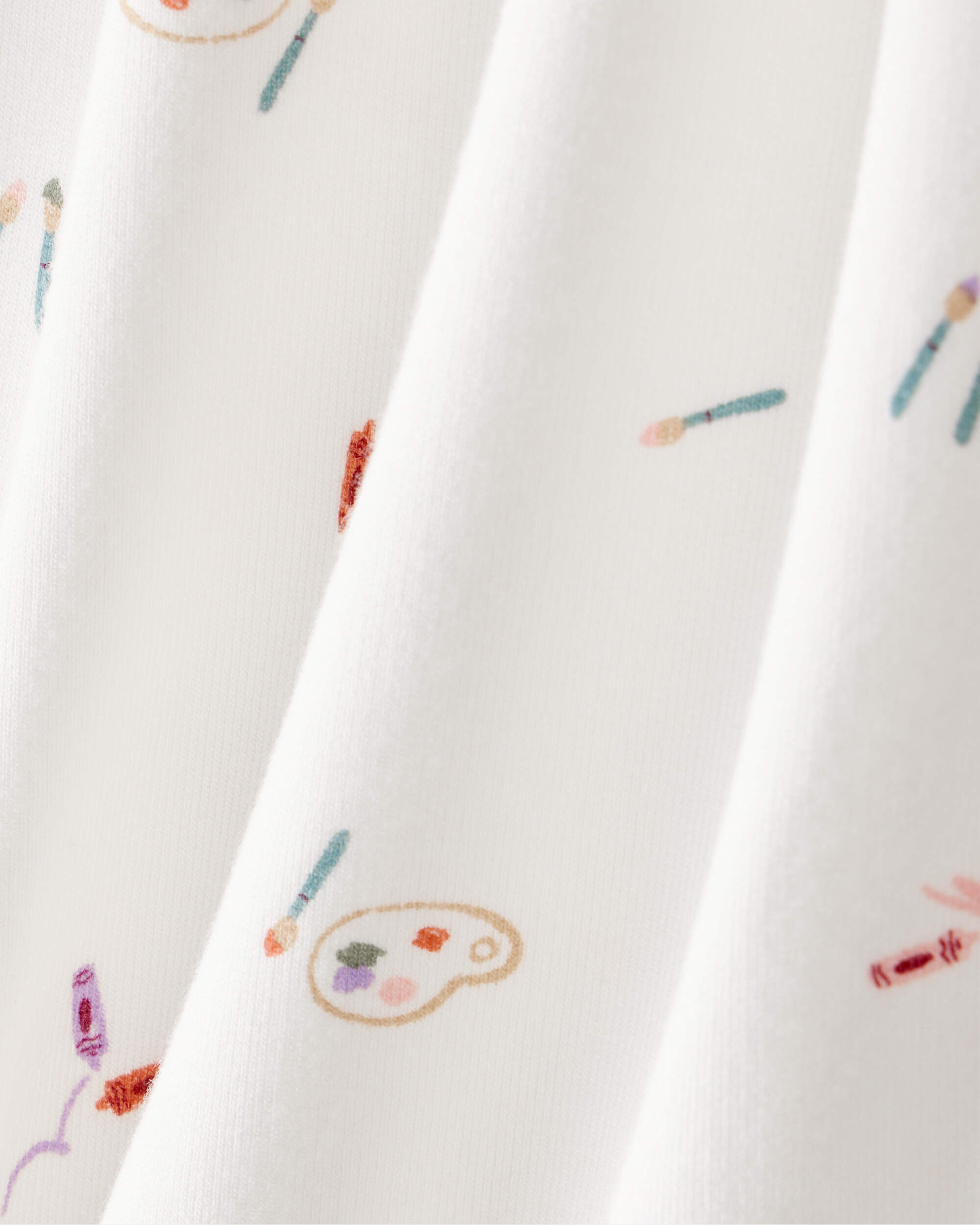 Baby Girl Paint Print PurelySoft Pull-On Pants - White/Purple