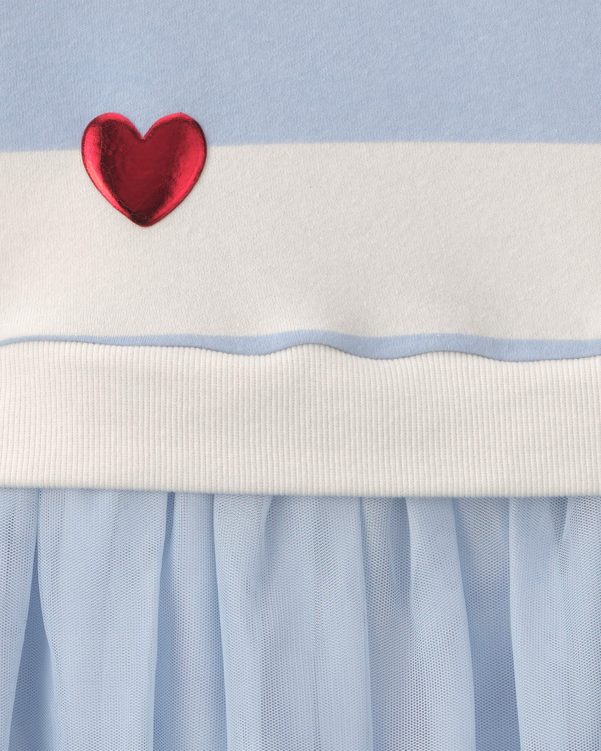 Girls Heart Valentine's Day Long-Sleeve Dress - Blue/Cream