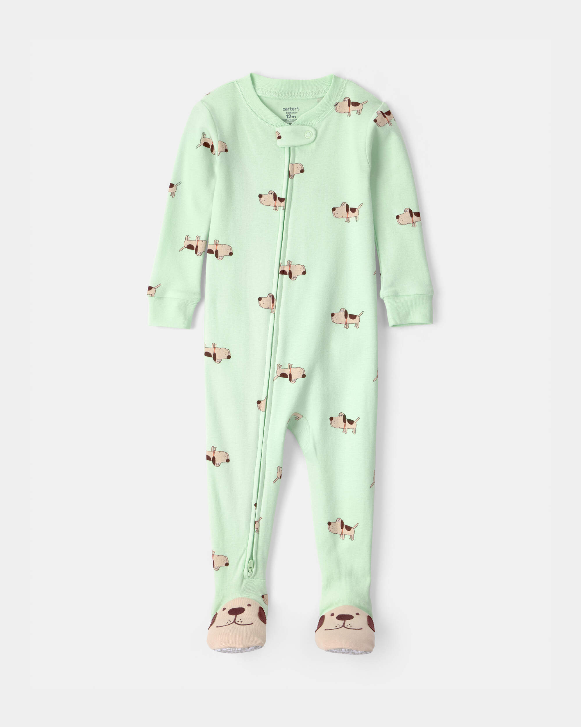 Toddler Dog 100% Cotton Snug Fit 1-Piece pyjama - Green