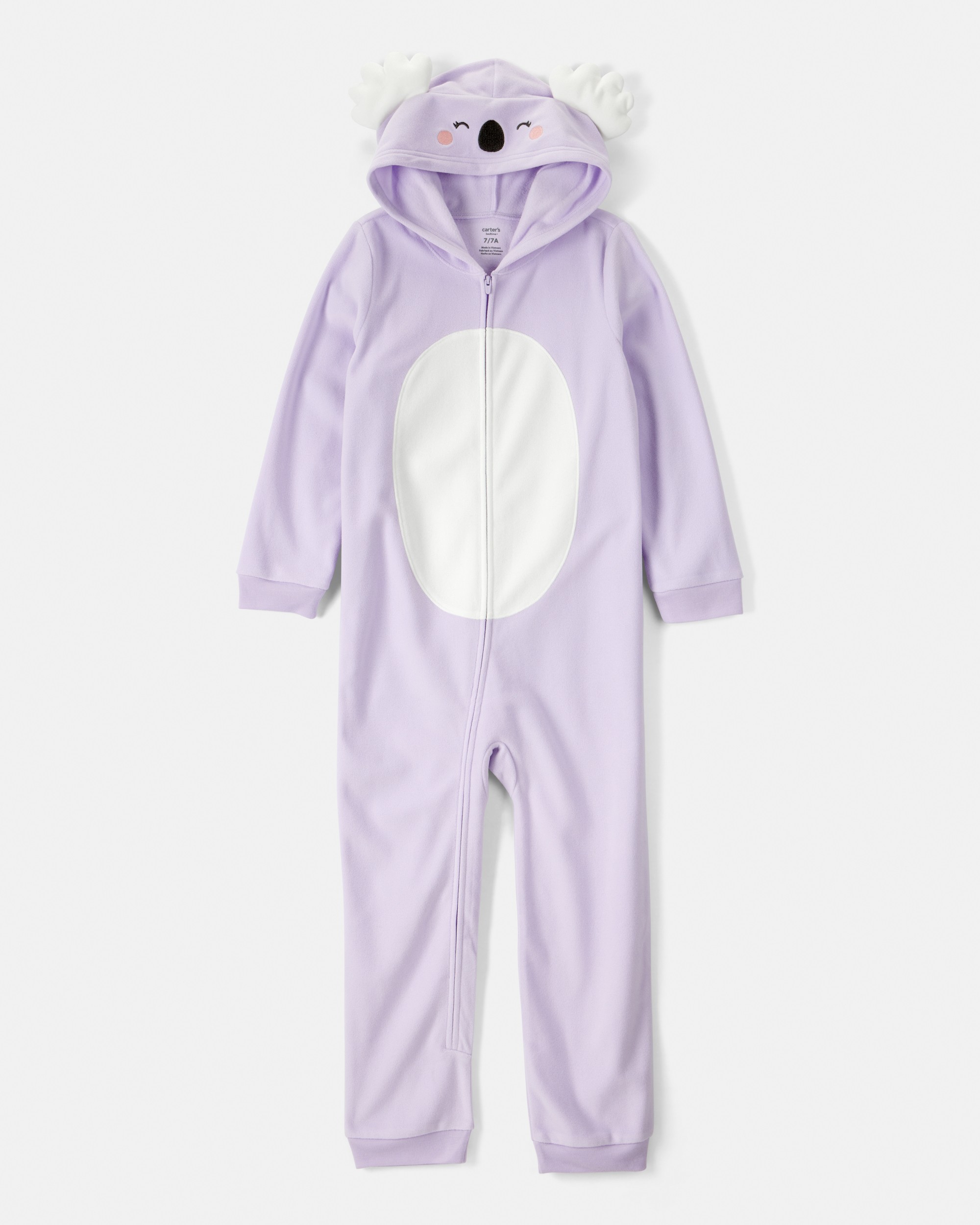 Girls Koala Long-Sleeve Loose Fit 1-Piece Pyjamas - Purple