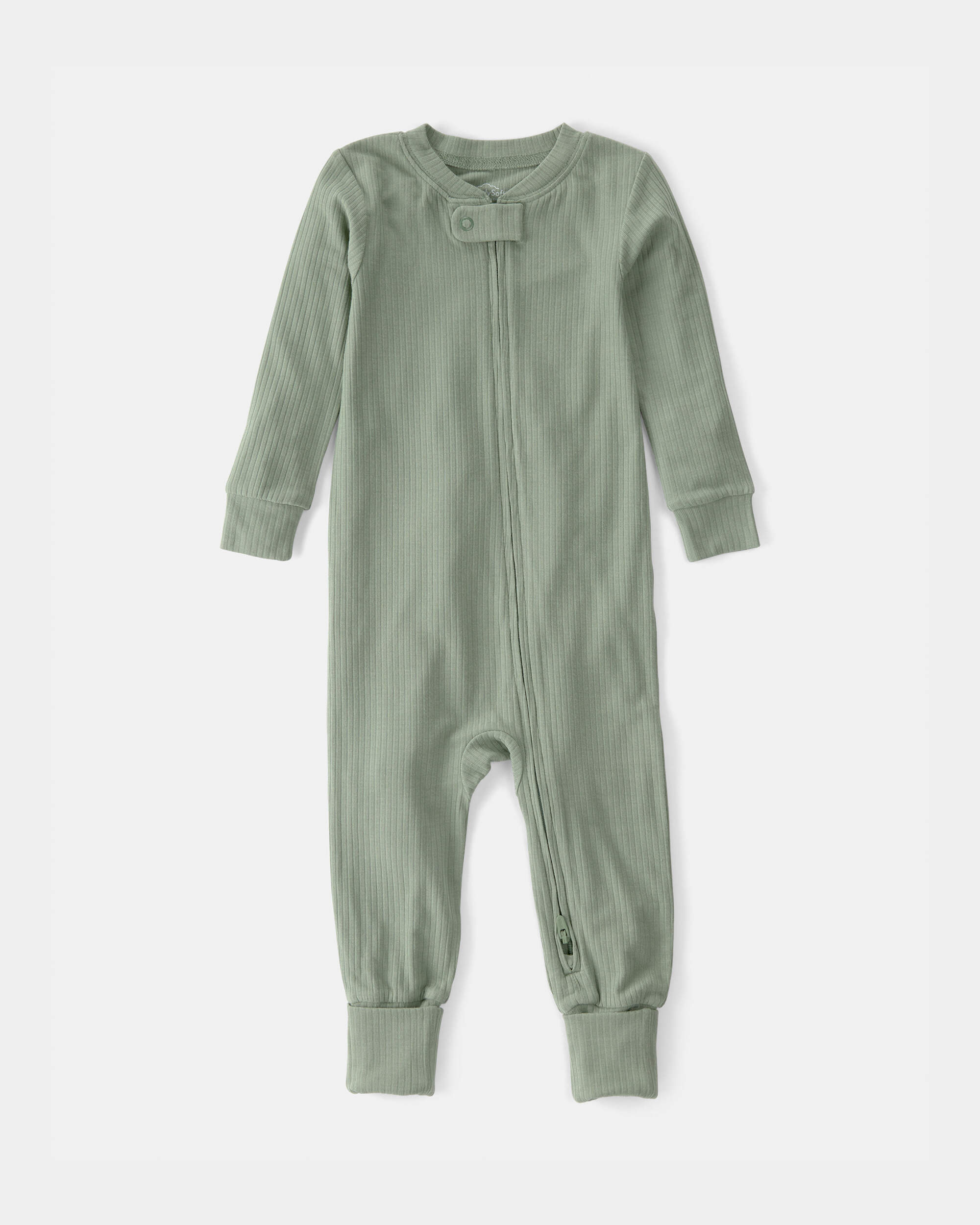 Baby PurelySoft 2-Way Zip 1-Piece Pyjama - Green