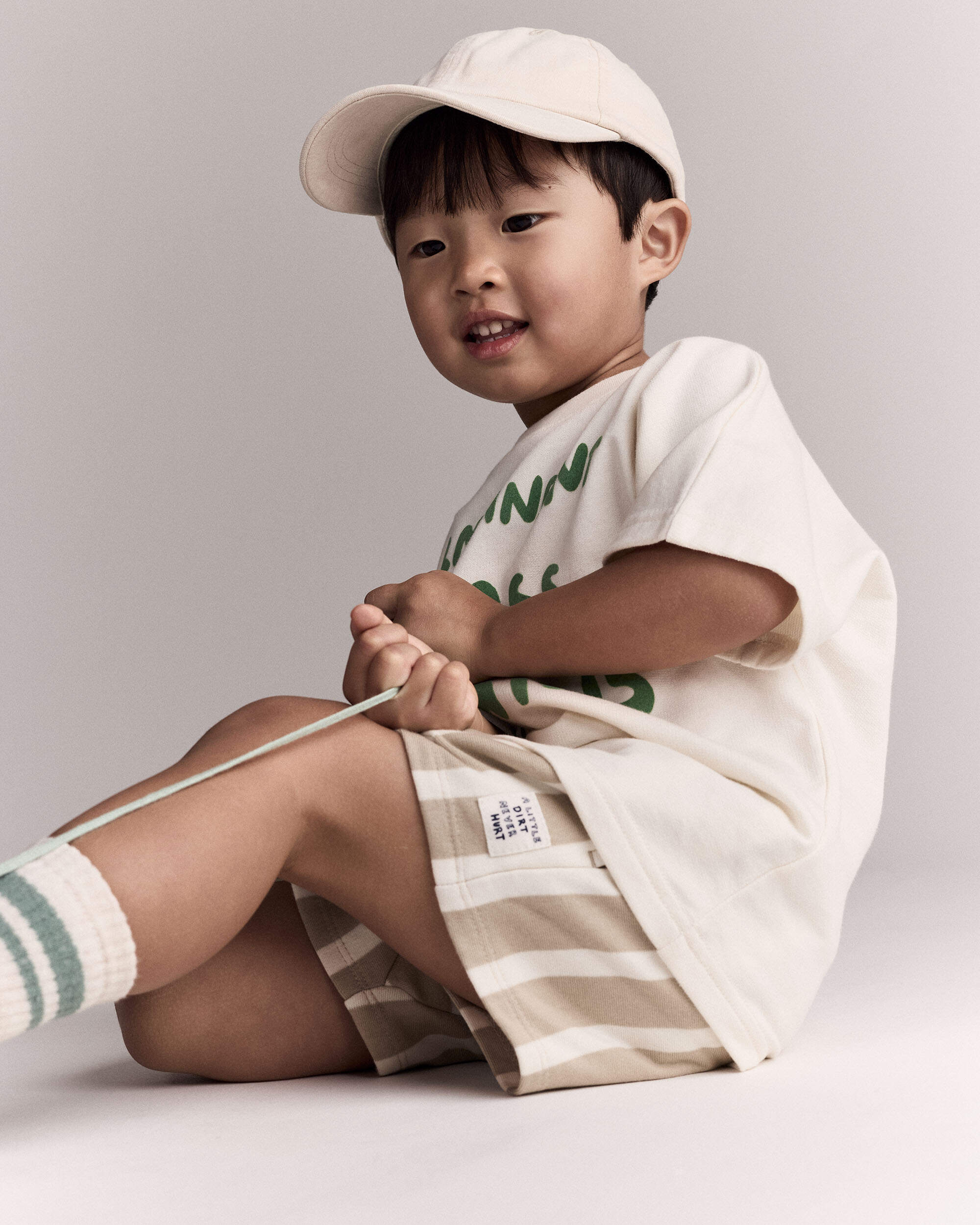 Toddler City Park™ Shorts Stripes - Khaki/Cream