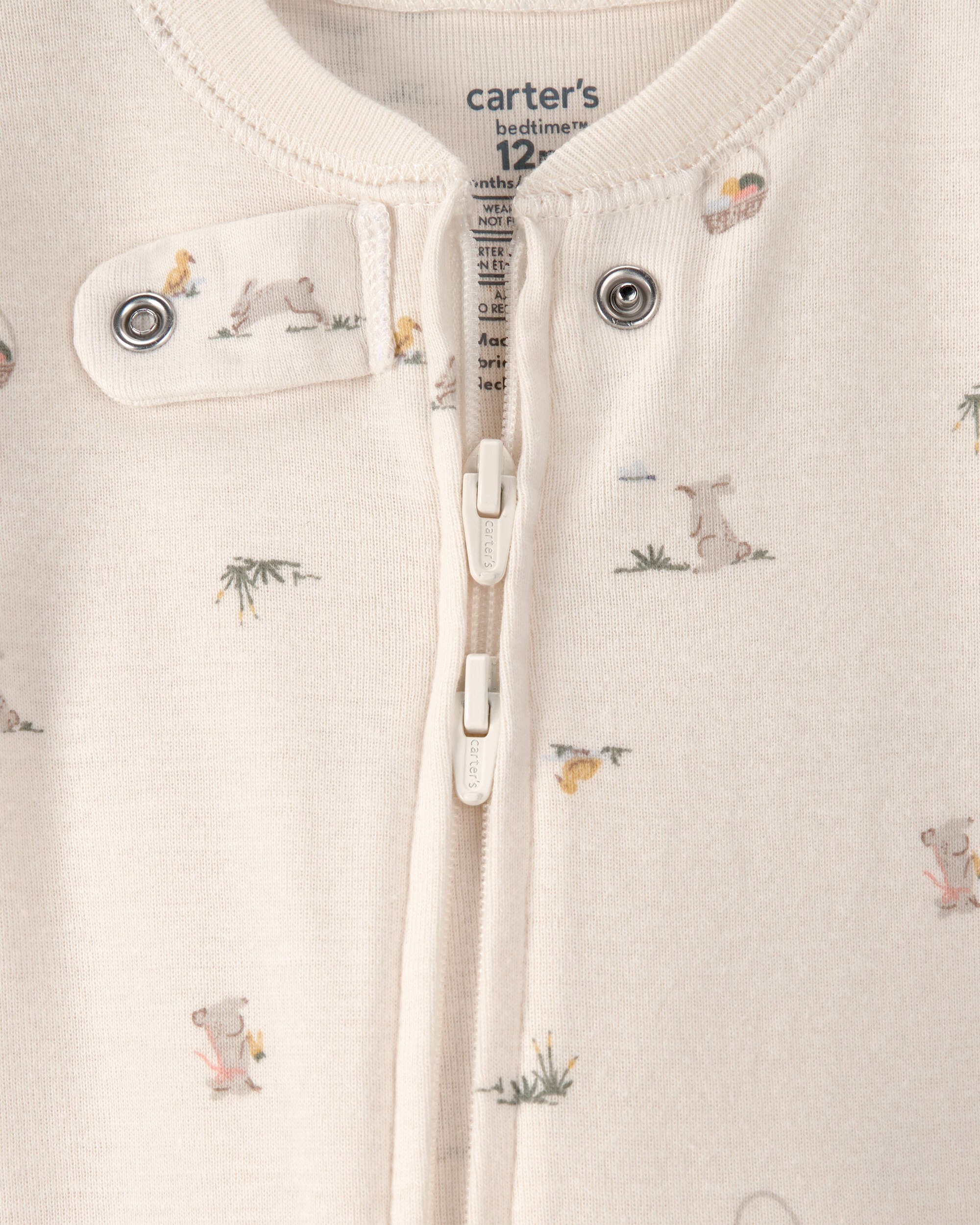 Baby Easter Bunny 100% Cotton Snug Fit 1-Piece Pajama - Cream