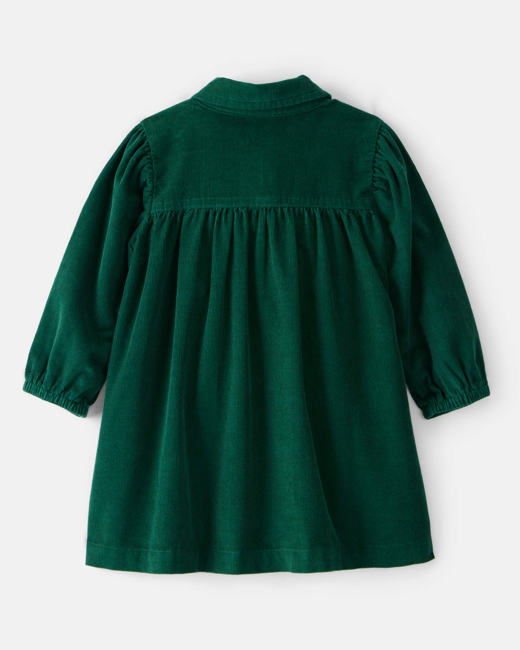 Baby Girl Corduroy Long-Sleeve Dress - Green