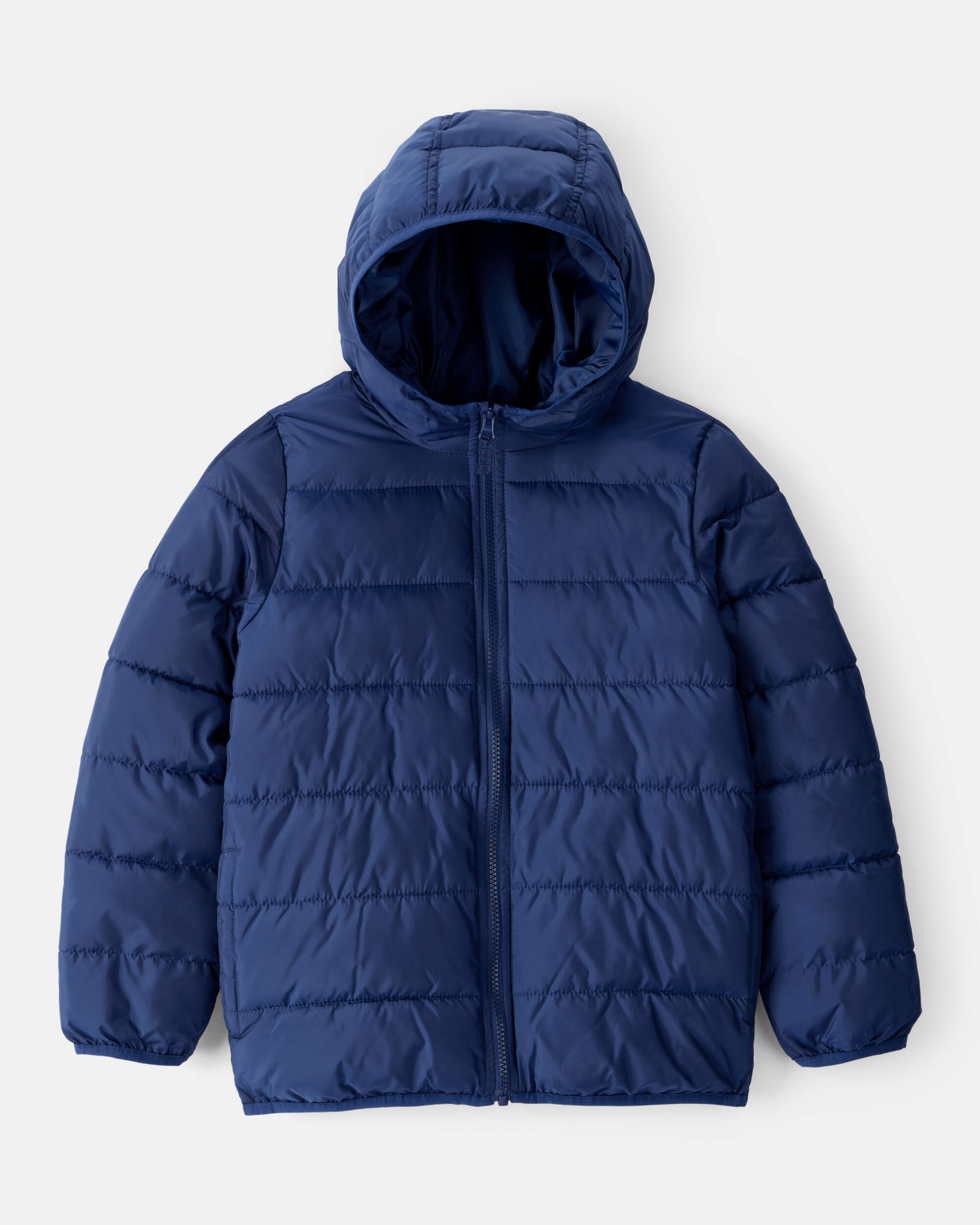 Kid Hooded Puffer Jacket - Navy Blue