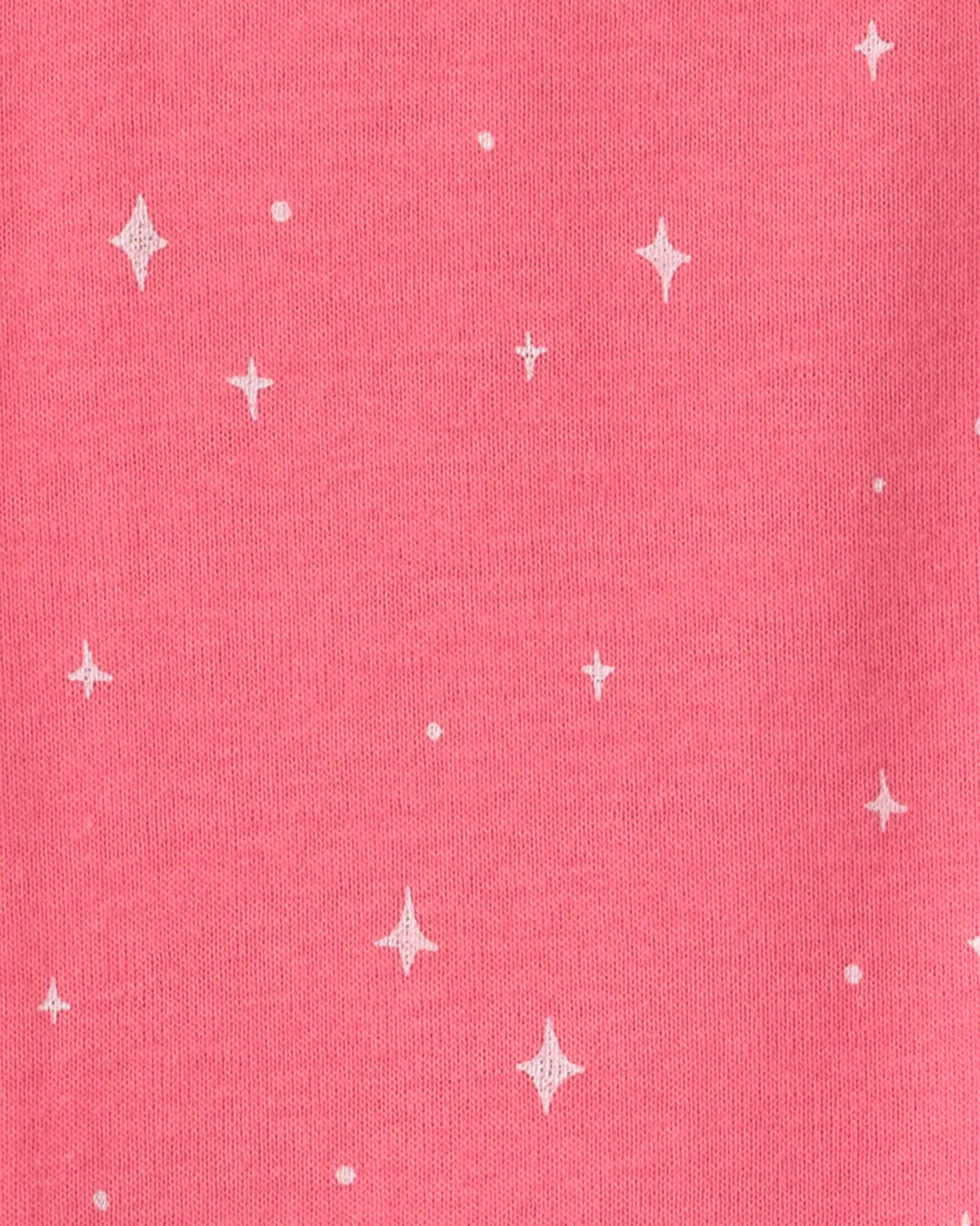 Baby Girl 4-Piece Unicorn 100% Cotton Snug Fit Pyjama Set - Coral/Pink